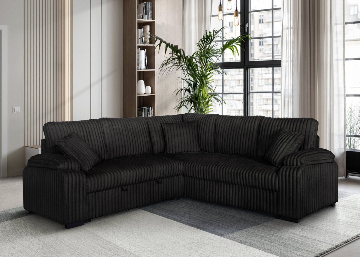 Neeha Corduroy Sectional — Pull-Out Sleeper
