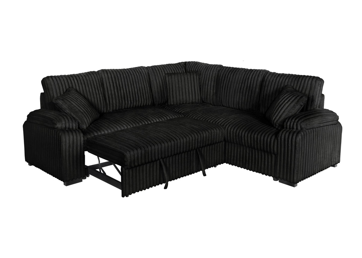 Neeha Corduroy Sectional — Pull-Out Sleeper