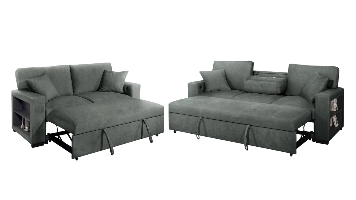 Bexley Sofa & Loveseat Set — Sleeper, USB Ports & Storage Arms