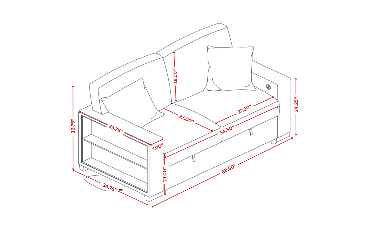 Bexley Sofa & Loveseat Set — Sleeper, USB Ports & Storage Arms