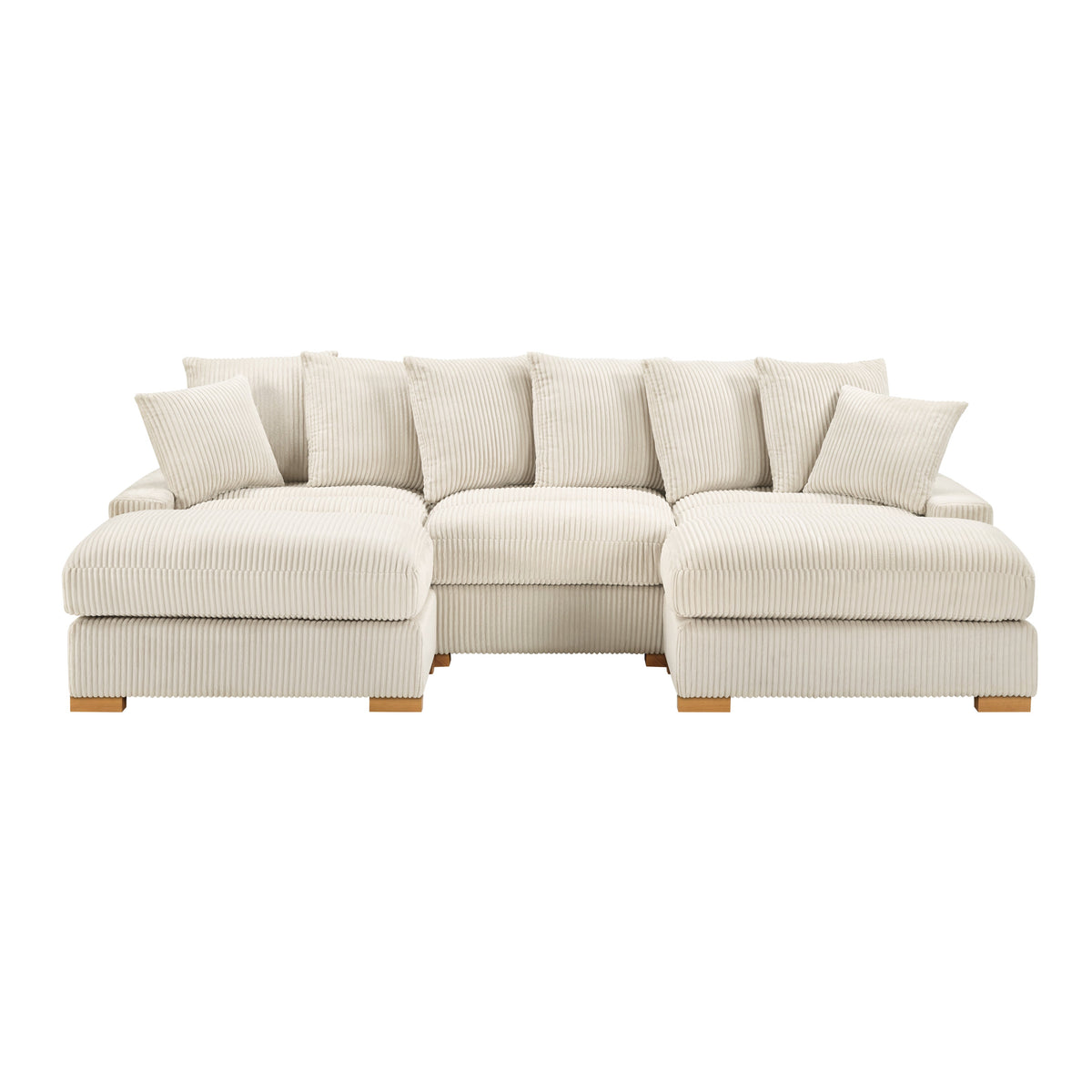 Azura 6-Piece Modular Corduroy Sectional in Cream