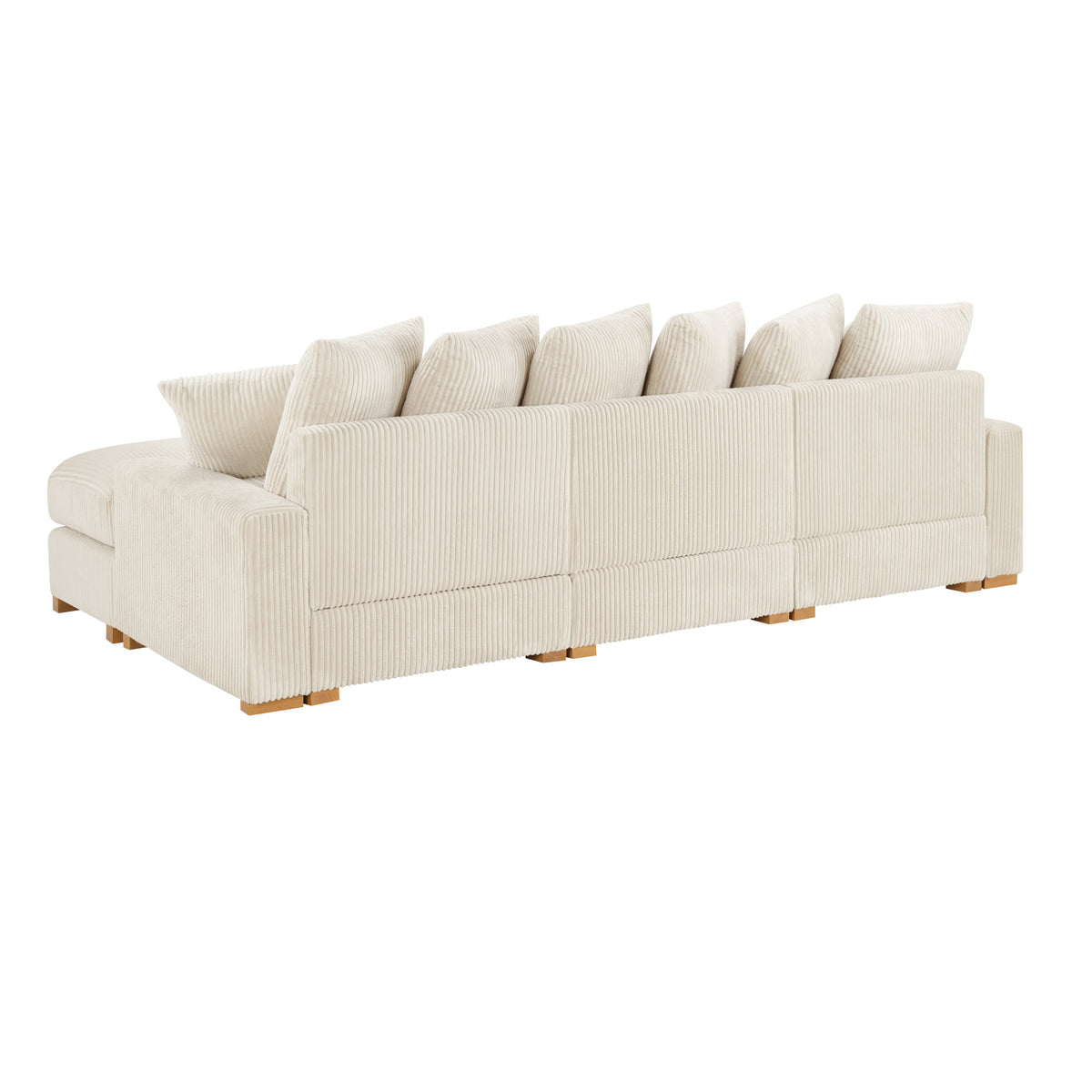 Azura 6-Piece Modular Corduroy Sectional in Cream