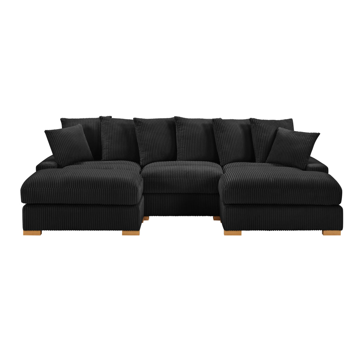 Azura 6-Piece Modular Corduroy Sectional in Black