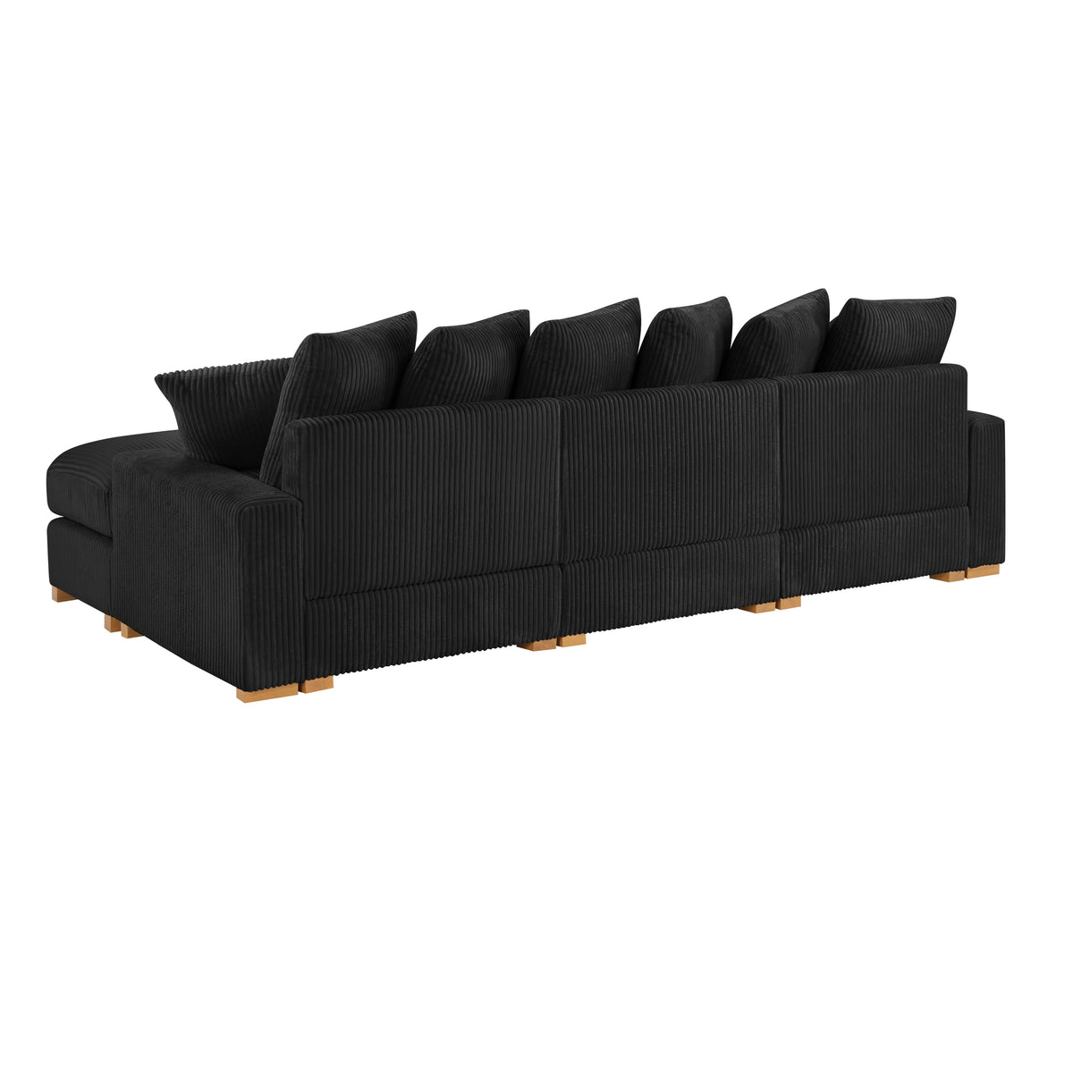Azura 6-Piece Modular Corduroy Sectional in Black