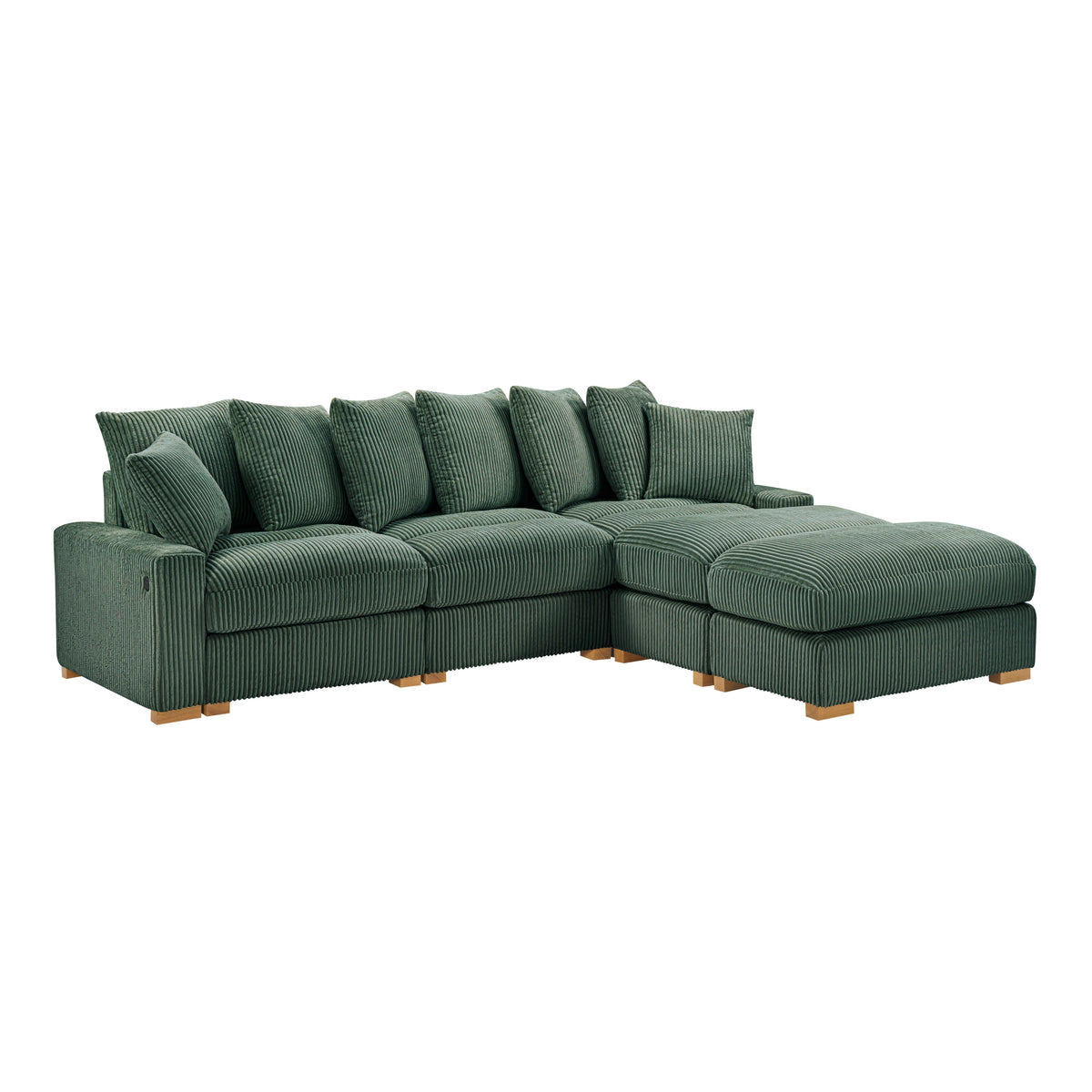 Azura 6-Piece Modular Corduroy Sectional in Olive
