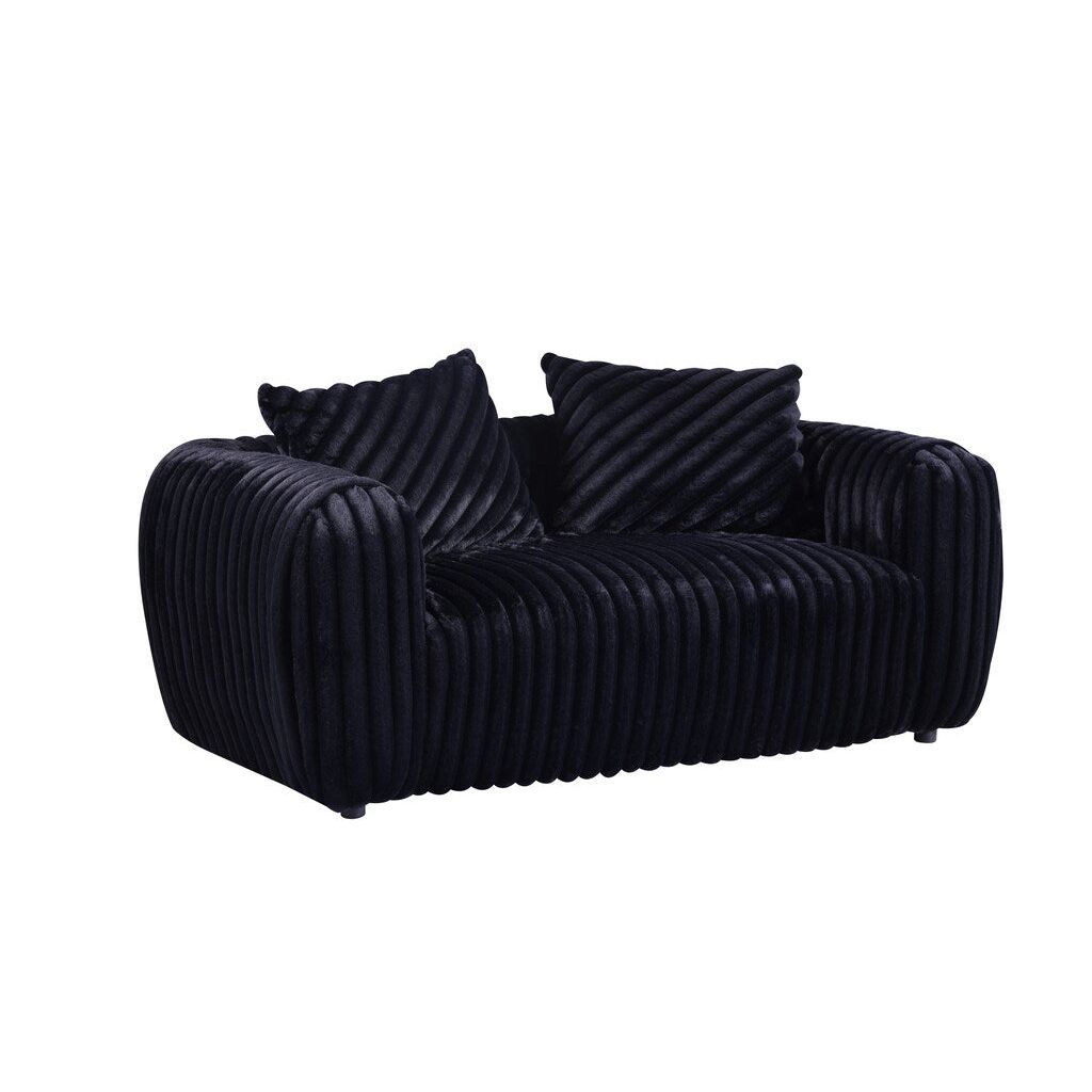 Eli Stripe Fabric Sofa & Loveseat Set