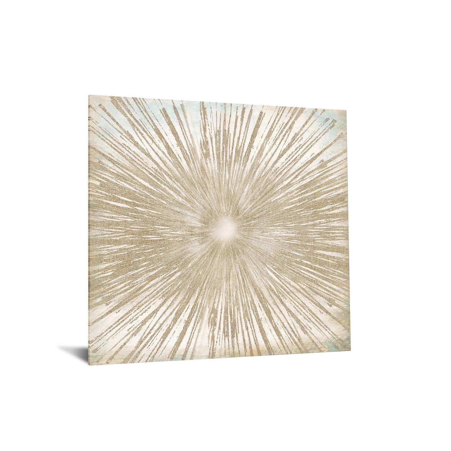 Temp Glass W/Foil - Gold Sunburst Tempered Glass
