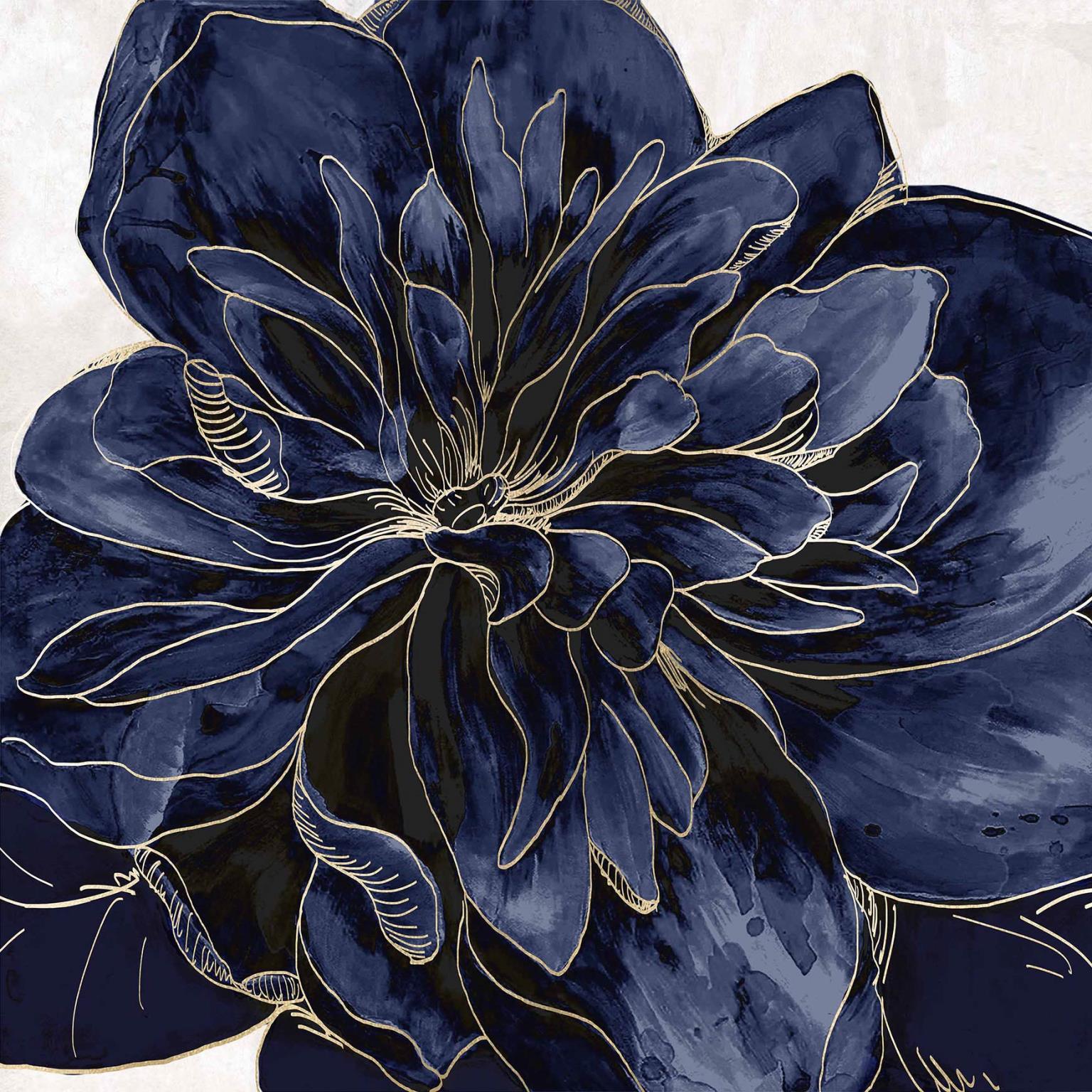 Temp Glass W/Foil - Blue Flower 2 Tempered Glass