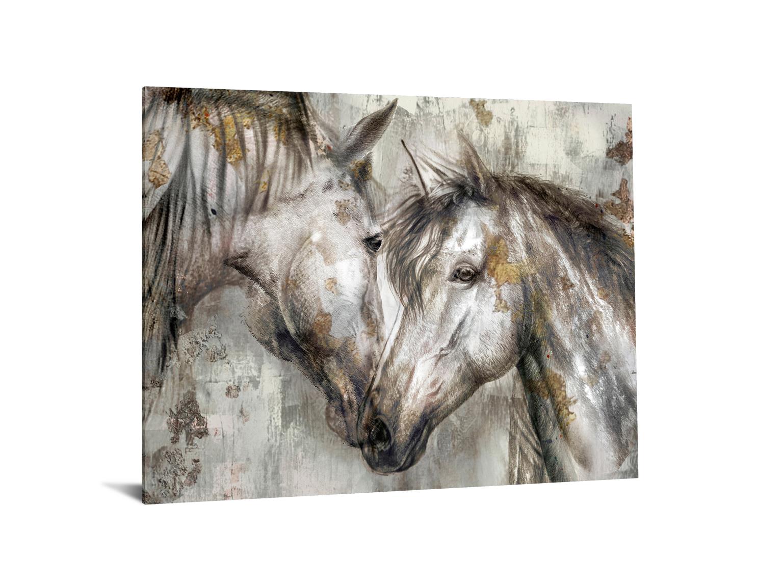 Temp Glass W/Foil - Abstract Horse Heads Tempered Glass