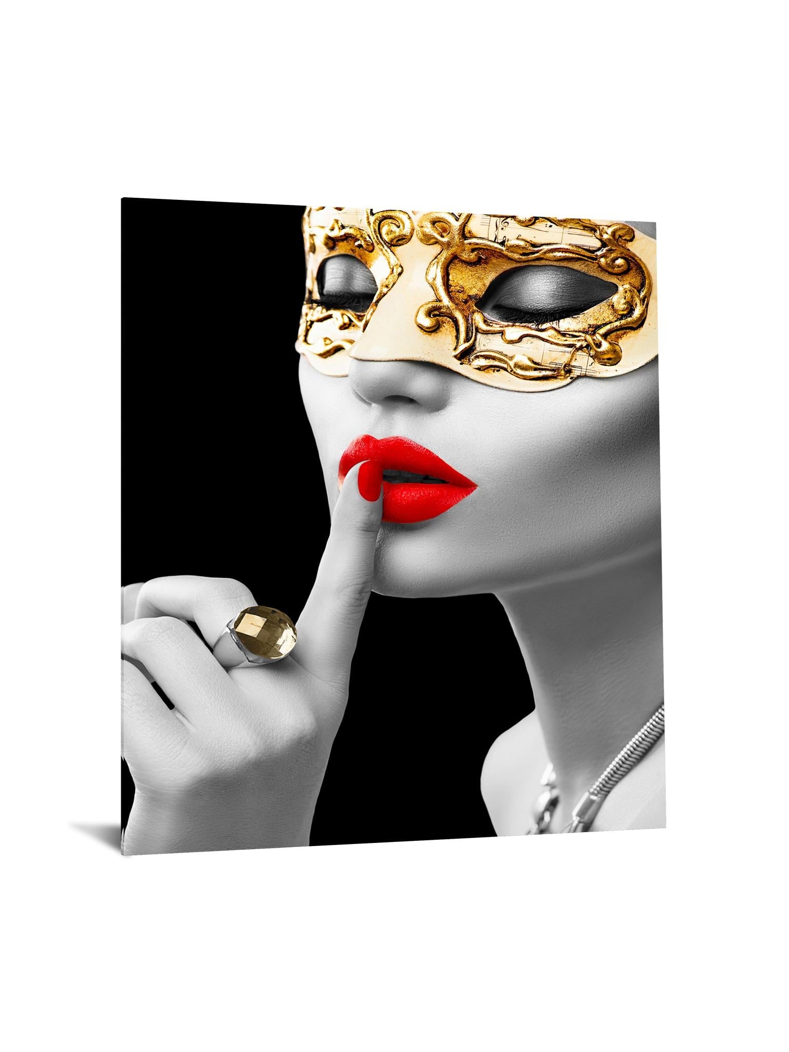 Temp Glass W/Foil - Gold Masquerade Tempered Glass