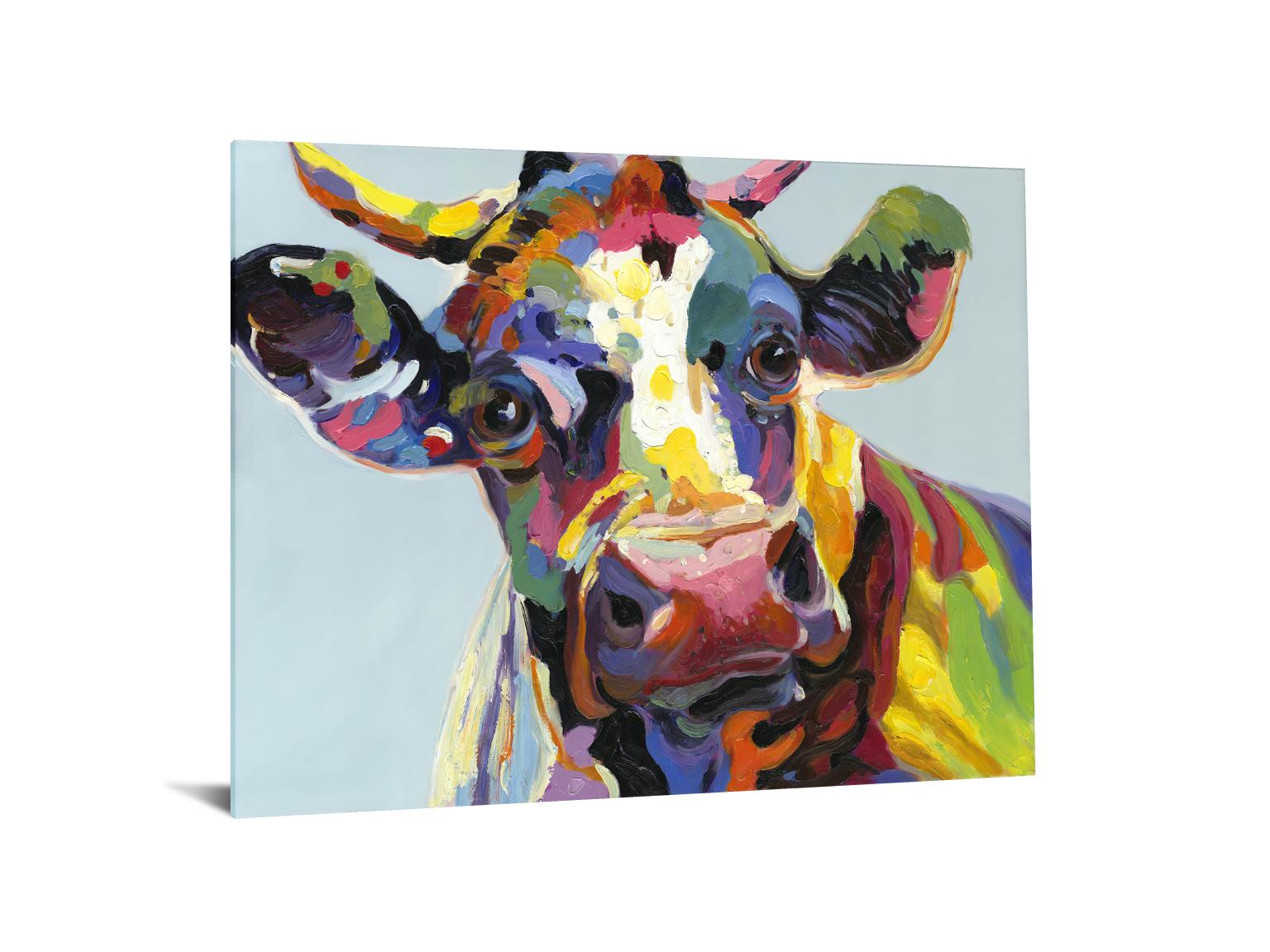 Temp Glass W/Foil - Abstract Cow Tempered Glass
