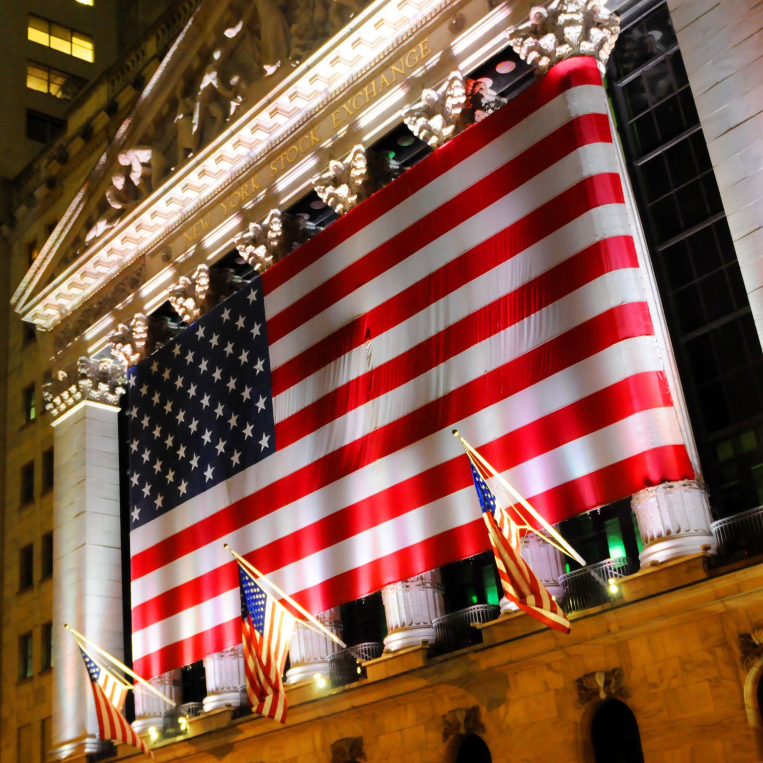 Temp Glass W/Foil - Flag Across Stock Exchange Tempered Glass