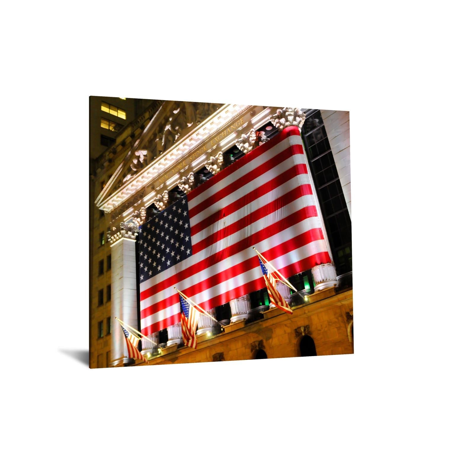 Temp Glass W/Foil - Flag Across Stock Exchange Tempered Glass