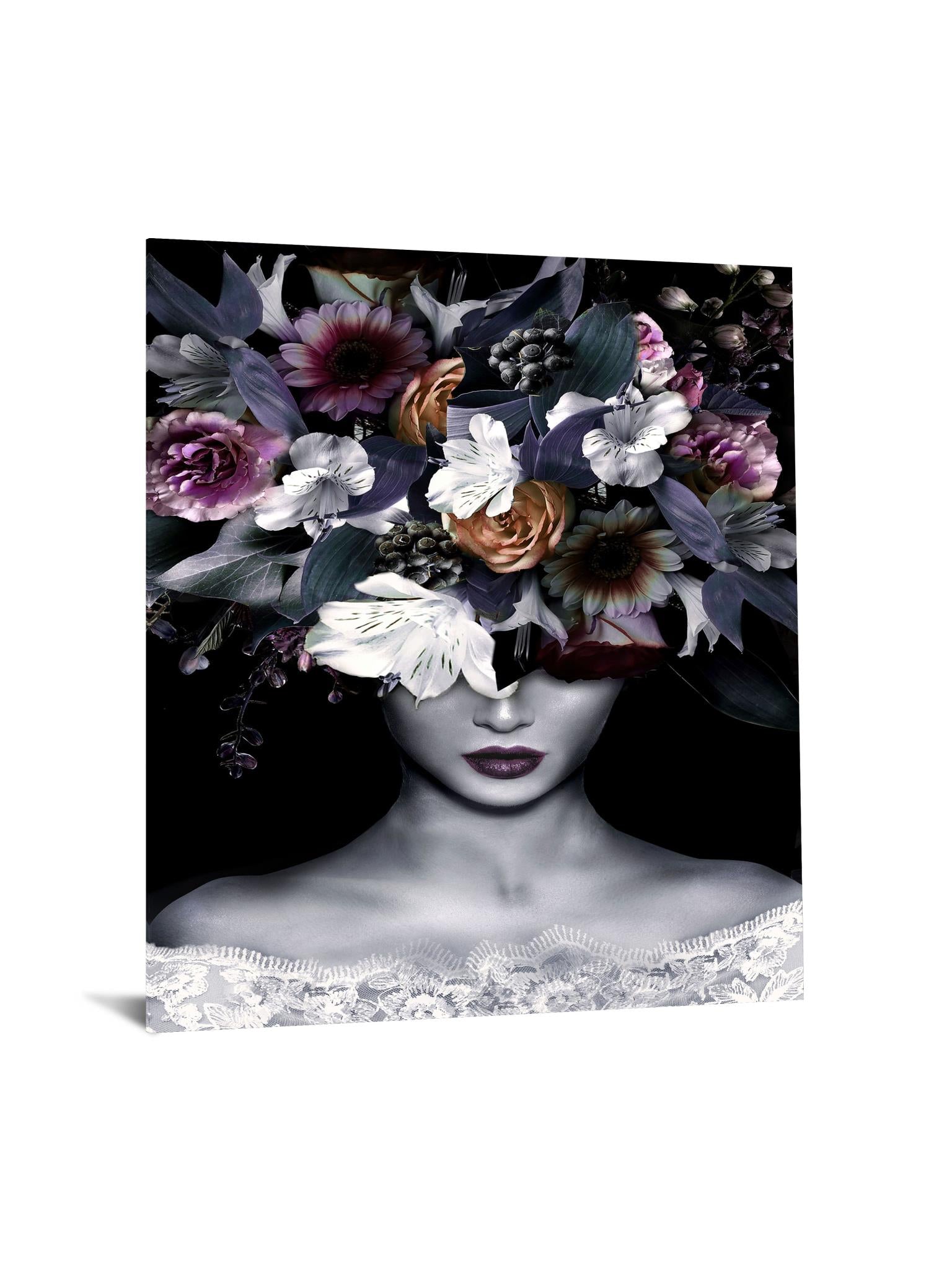 Temp Glass W/Foil - Flower Head Arrangement Tempered Glass