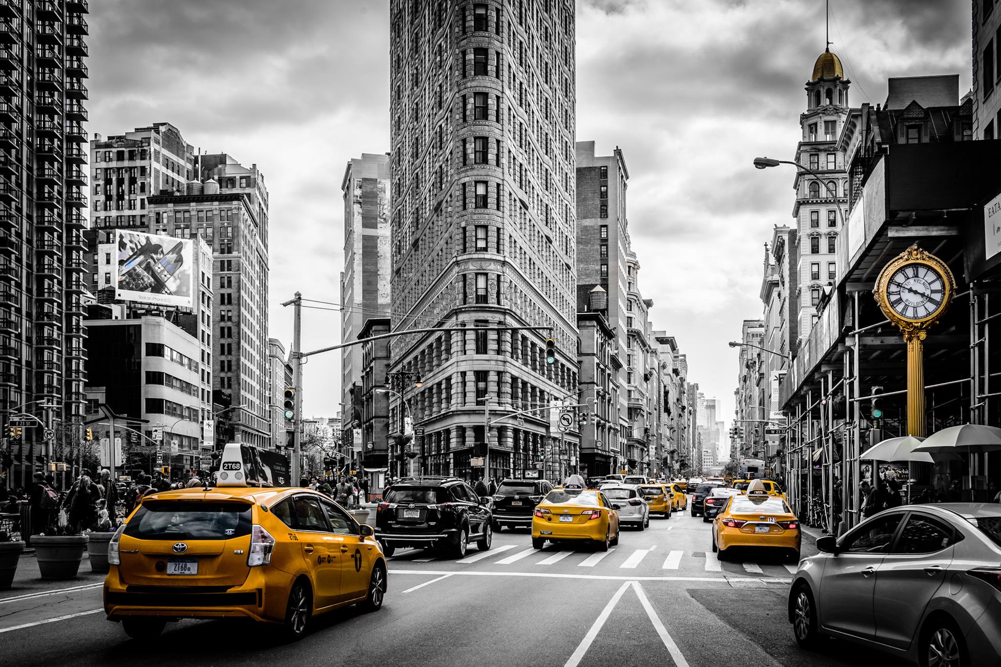 Temp Glass W/Foil - Yellow Cab Time Square Tempered Glass