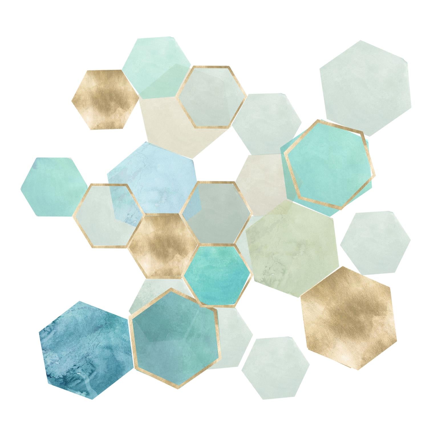 Temp Glass W/Foil - Polygons On White Tempered Glass