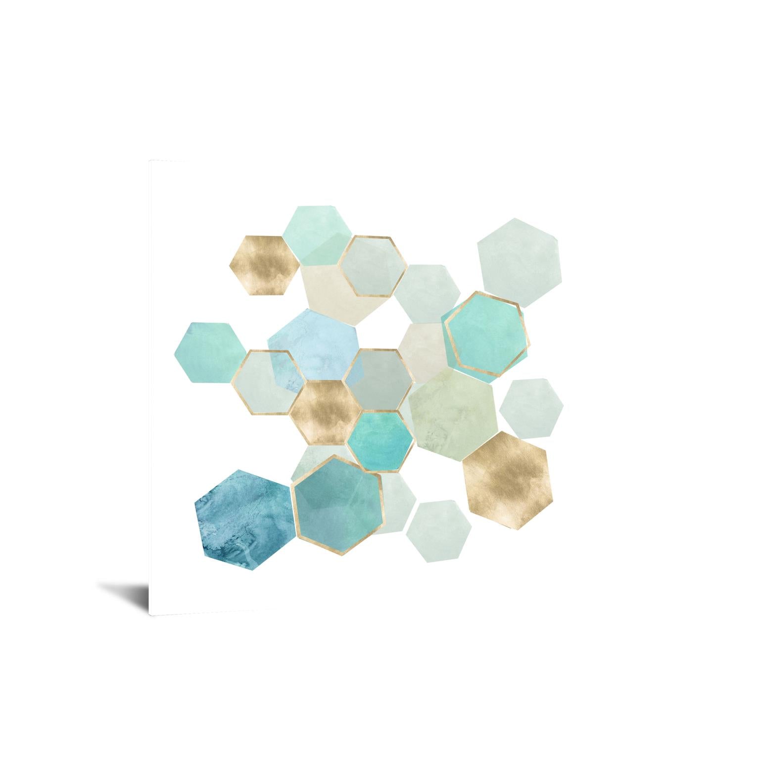 Temp Glass W/Foil - Polygons On White Tempered Glass