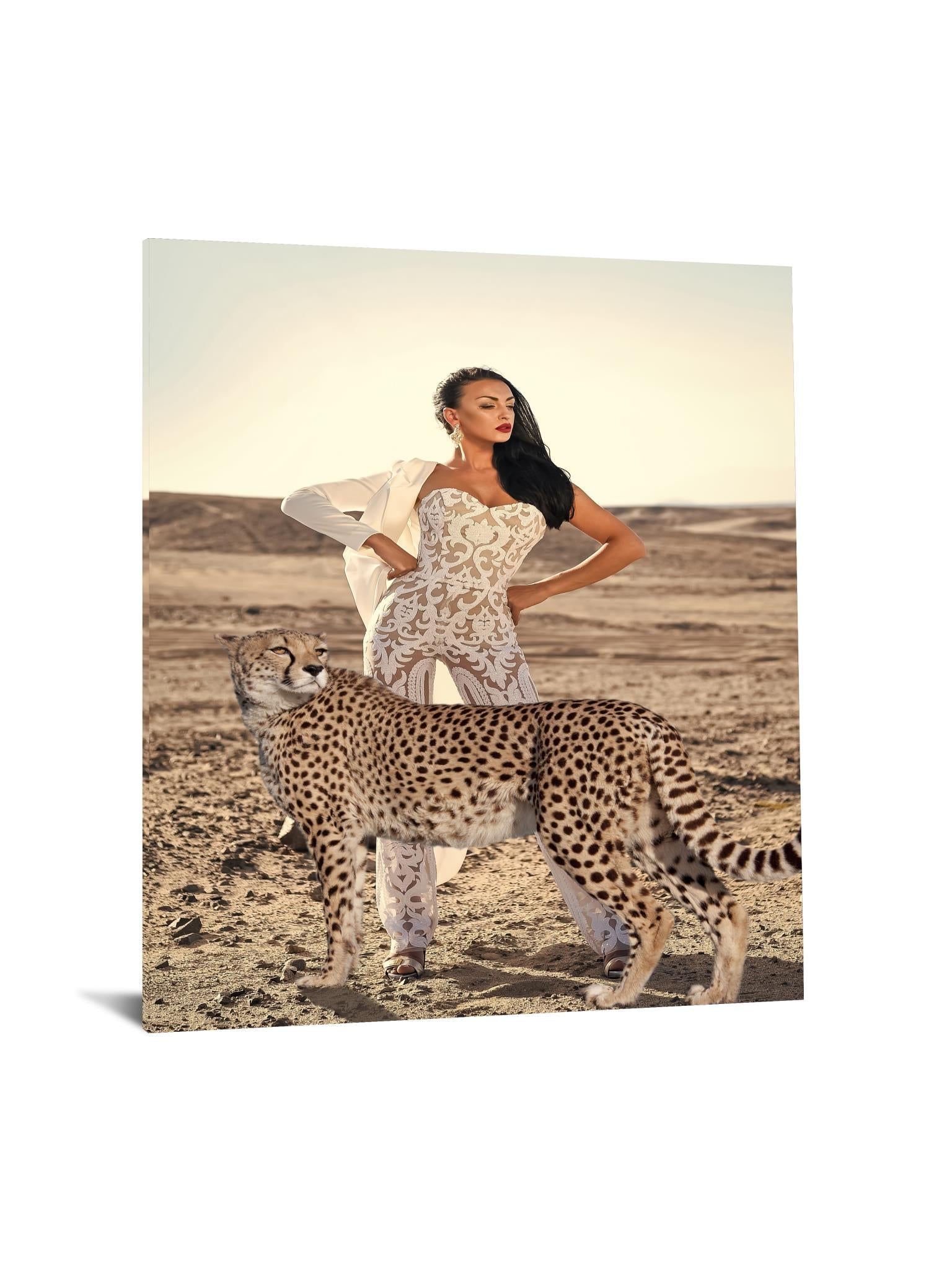Temp Glass W/Foil -Cheetah Girl Tempered Glass