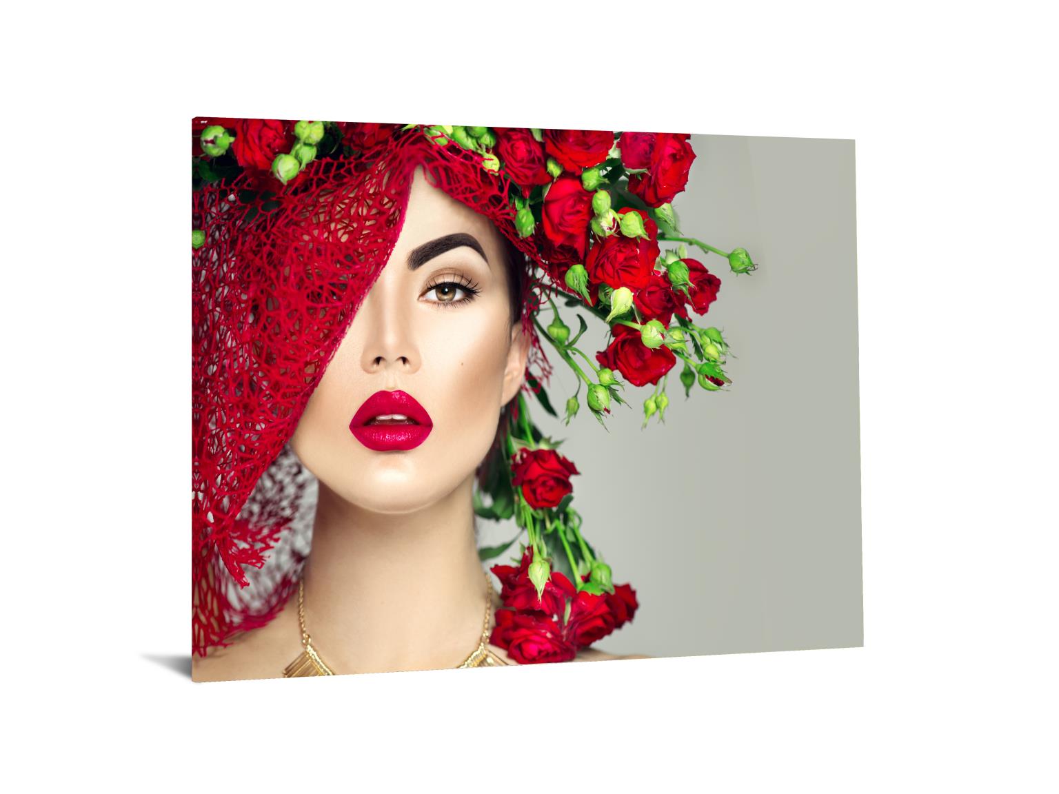 Tempered Glass W/Foil & Rhinestones -Rose Vail Tempered Glass