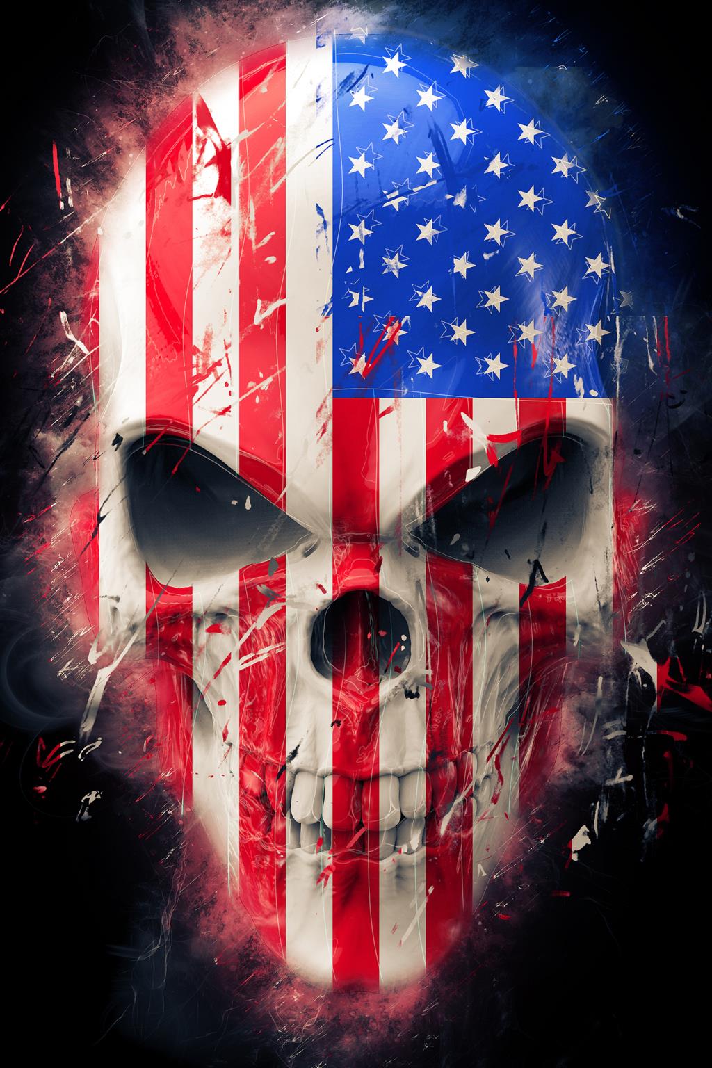 Temp Glass W/ Foil - American Skull Tempered Glass