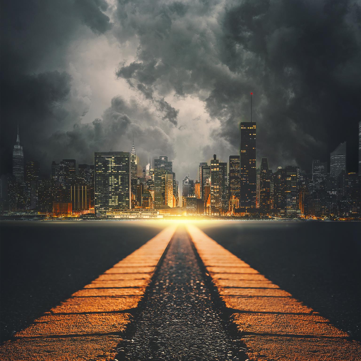 Temp Glass W/ Foil - New York Streets Tempered Glass