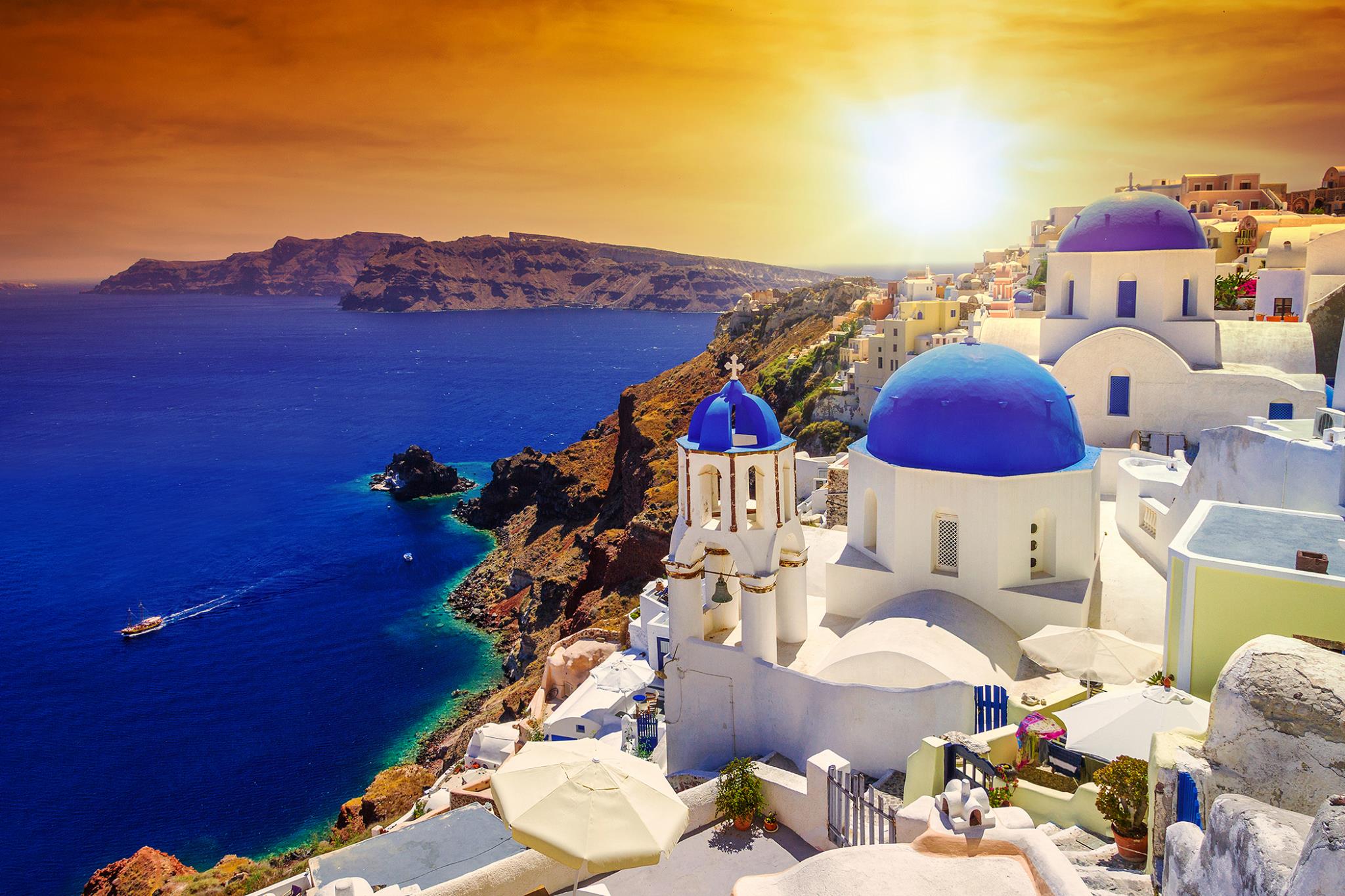Temp Glass W/ Foil - Santorini Sunset Tempered Glass