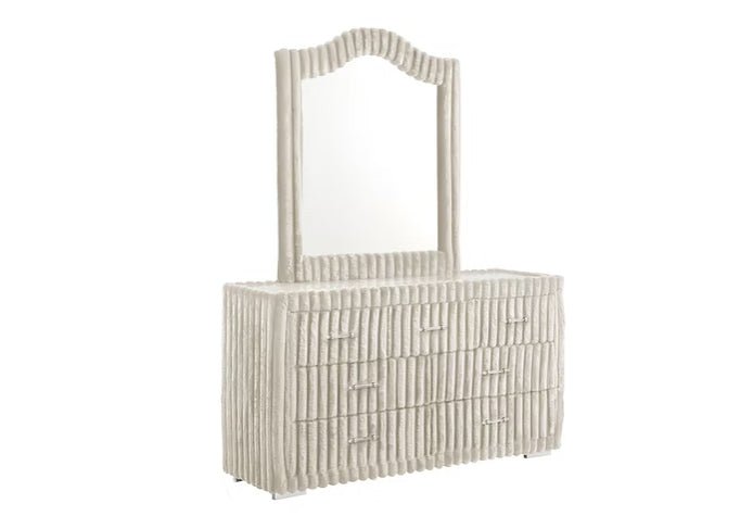 Micah Corduroy Bedroom Set — Glass-Top Storage Pieces