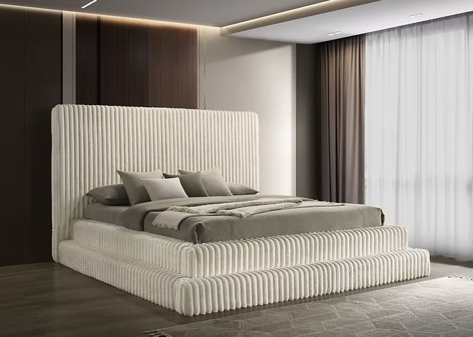 Micah Corduroy Bedroom Set — Glass-Top Storage Pieces