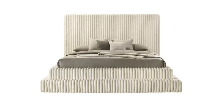Micah Corduroy Bedroom Set — Glass-Top Storage Pieces