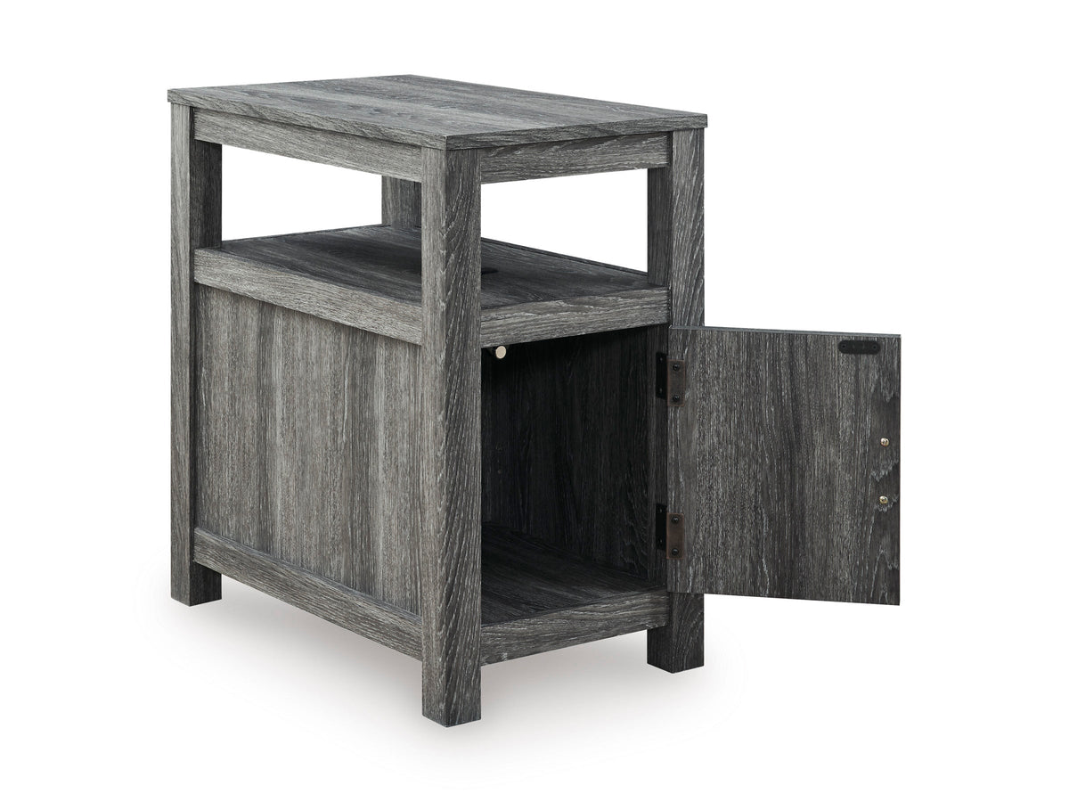 Fendenmore Brown and Gray Chairside End Table — Storage & USB