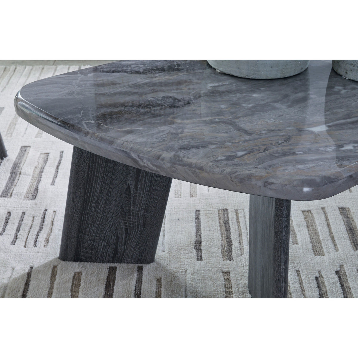 Bluebond Gray Coffee Table Set — Faux Marble Top