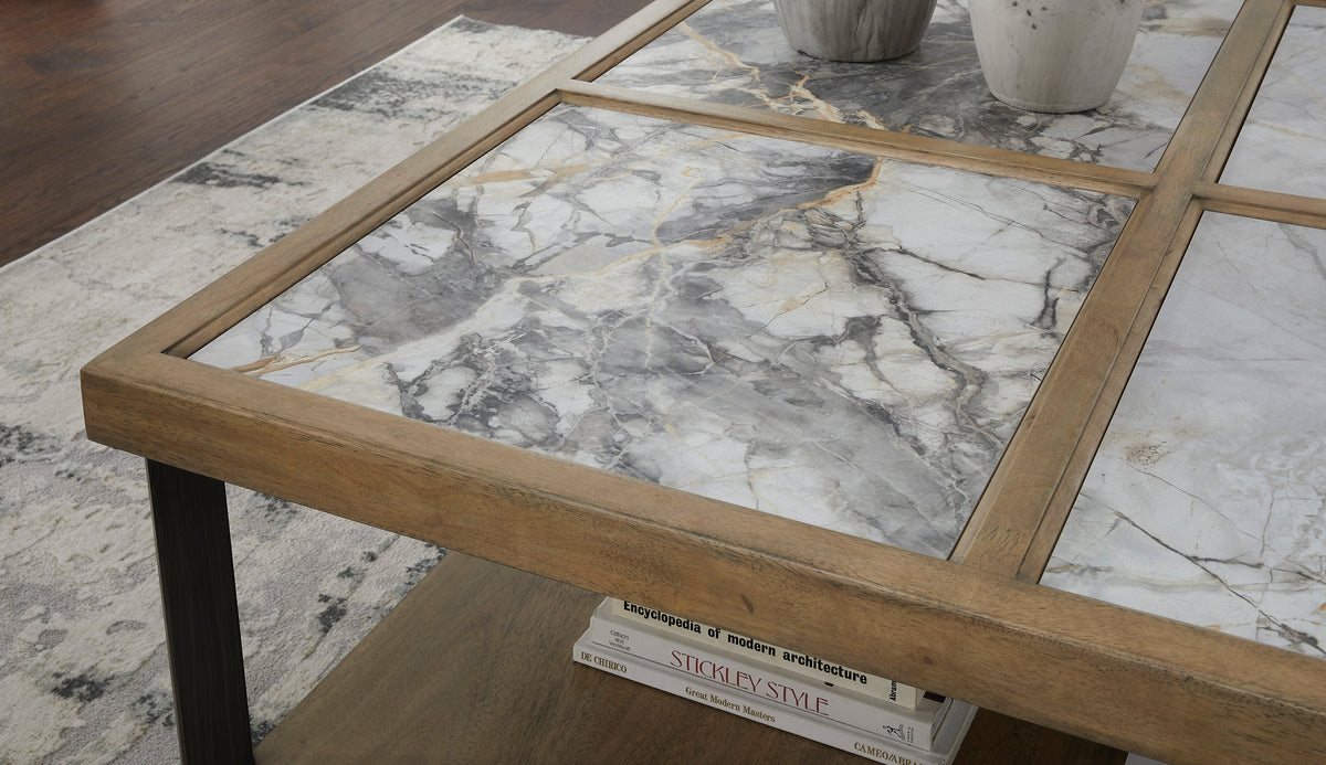 Montia Sintered Stone End Table — Rolling Casters