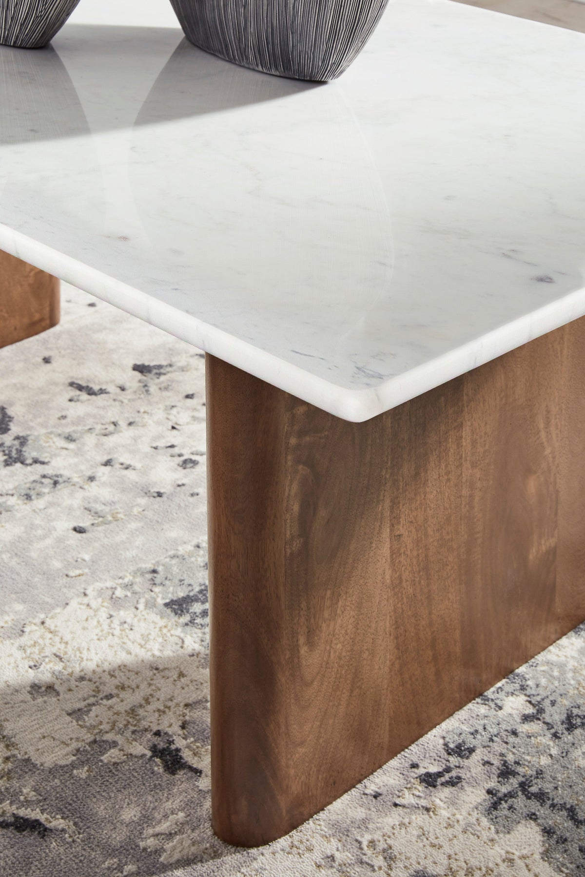 Jorlaina Cement-Look Cocktail Table — Stain-Resistant Top