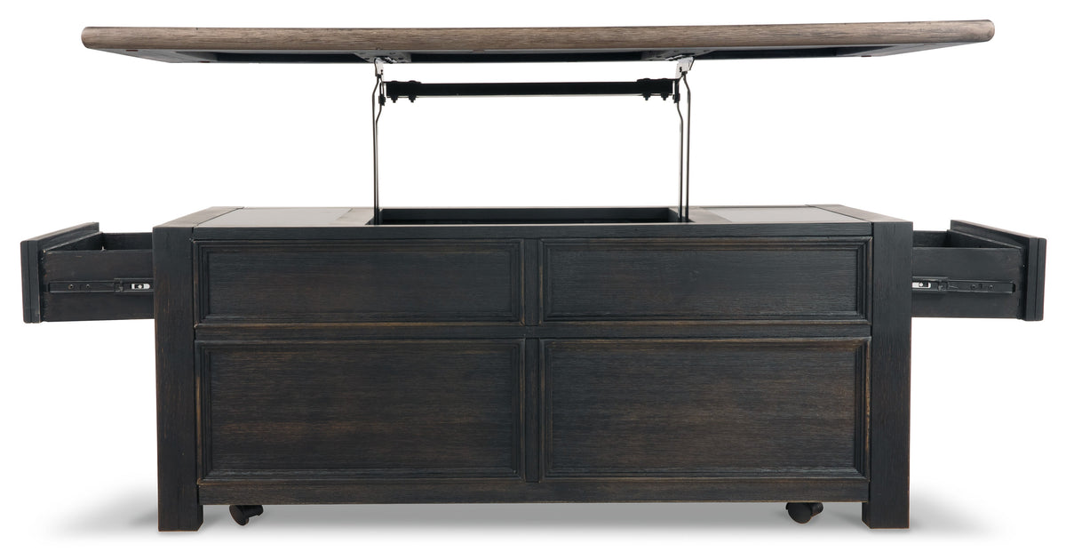 Tyler Creek Lift-Top Cocktail Table — Storage Drawers