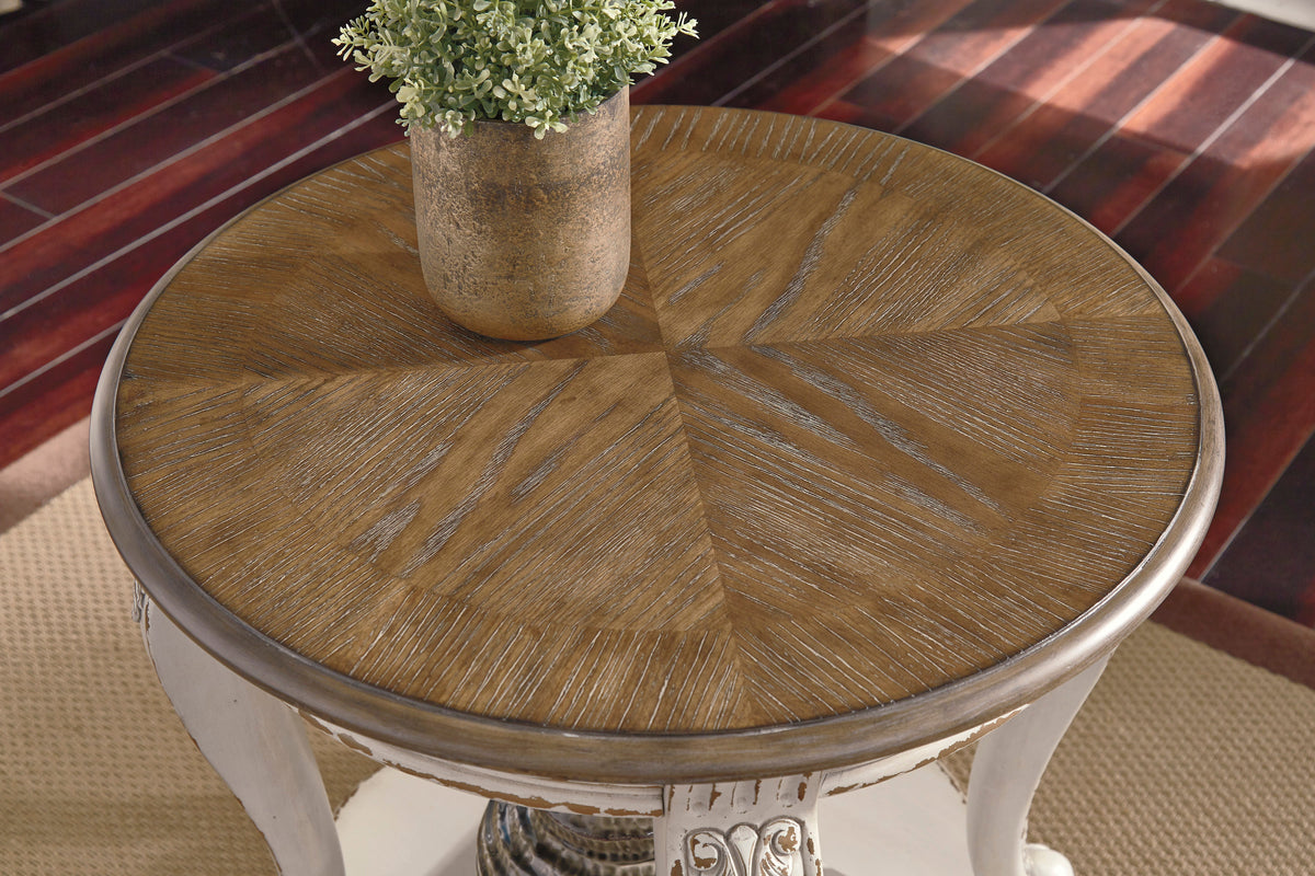 Realyn Chipped White Cottage Coffee Table Set