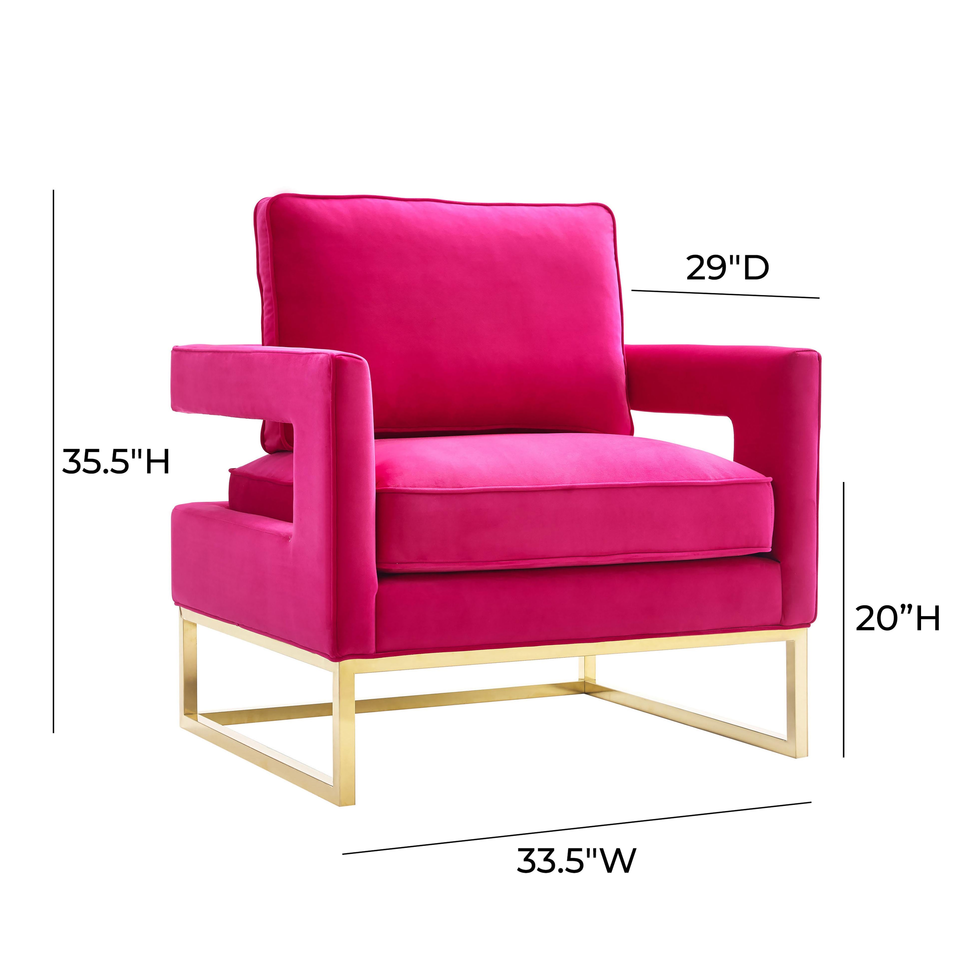 Avery Pink Velvet Chair With Polished Gold Base - UK