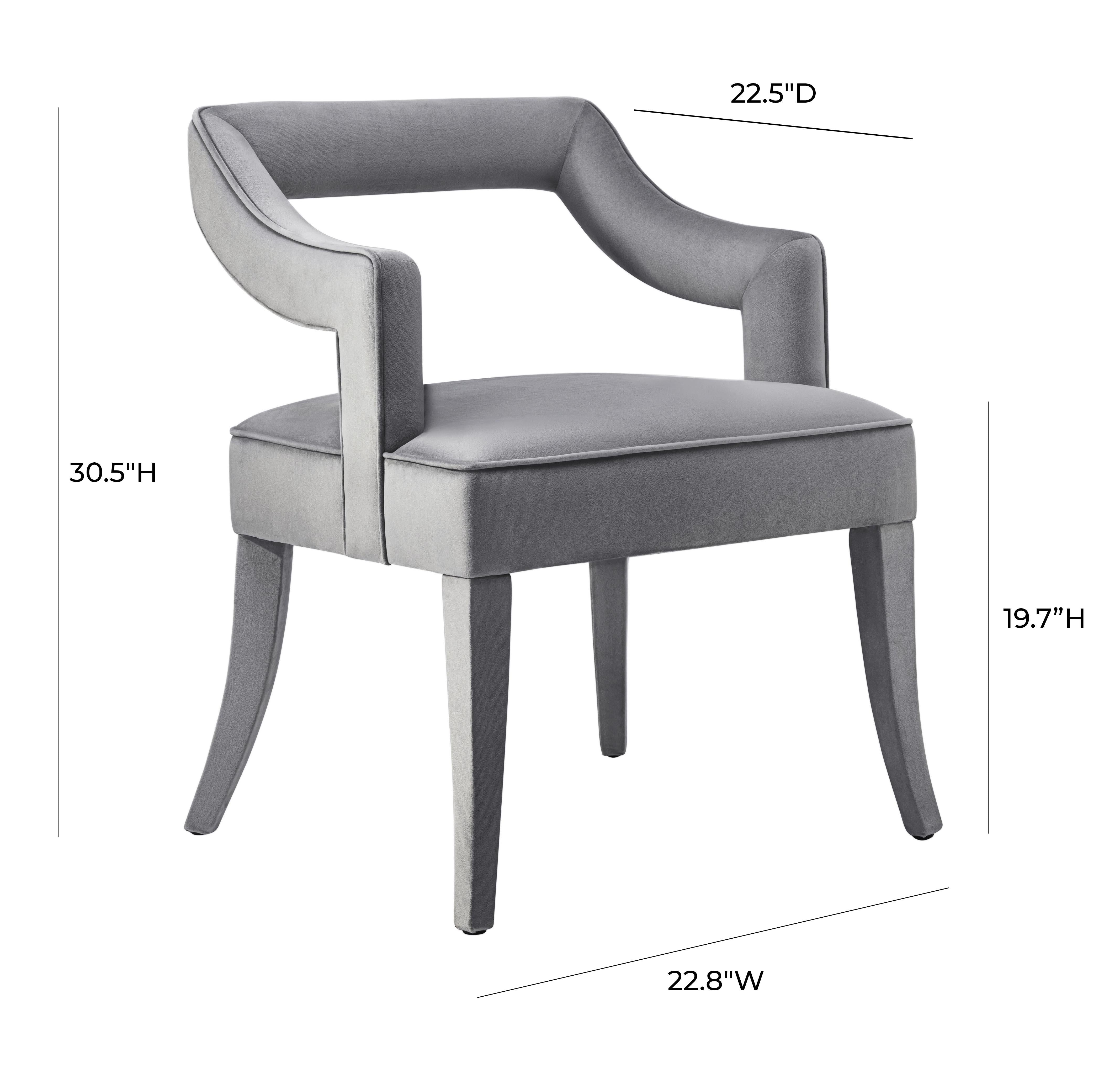 Tiffany Grey Velvet Chair - UK