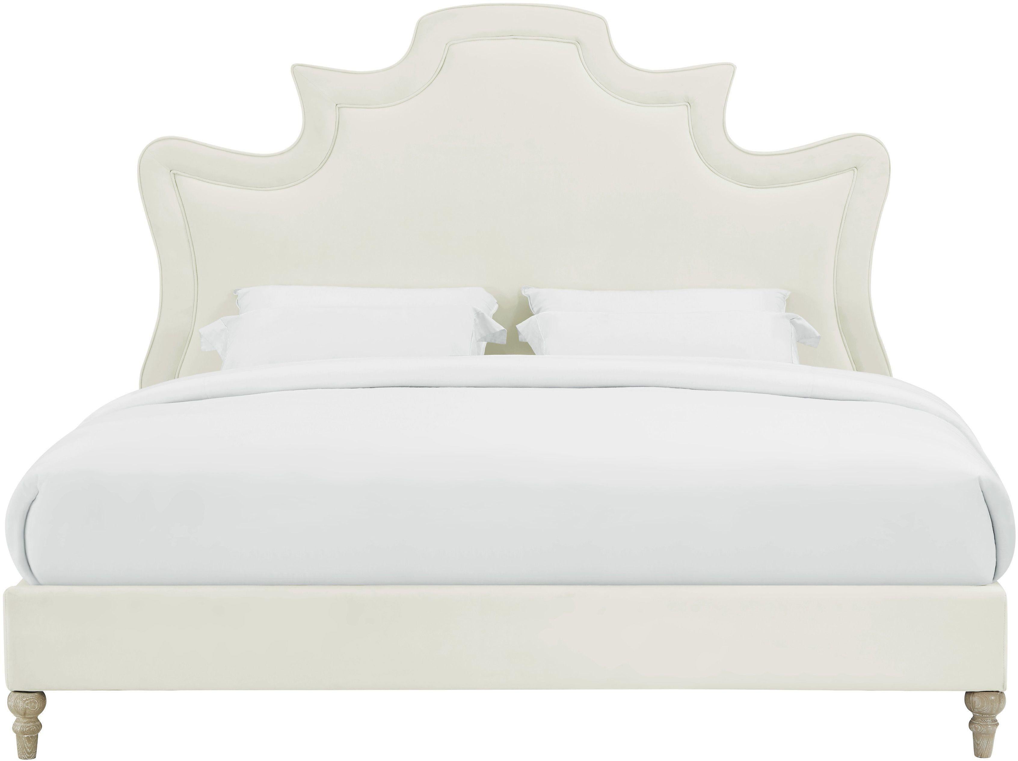 Serenity Cream Velvet Bed in King