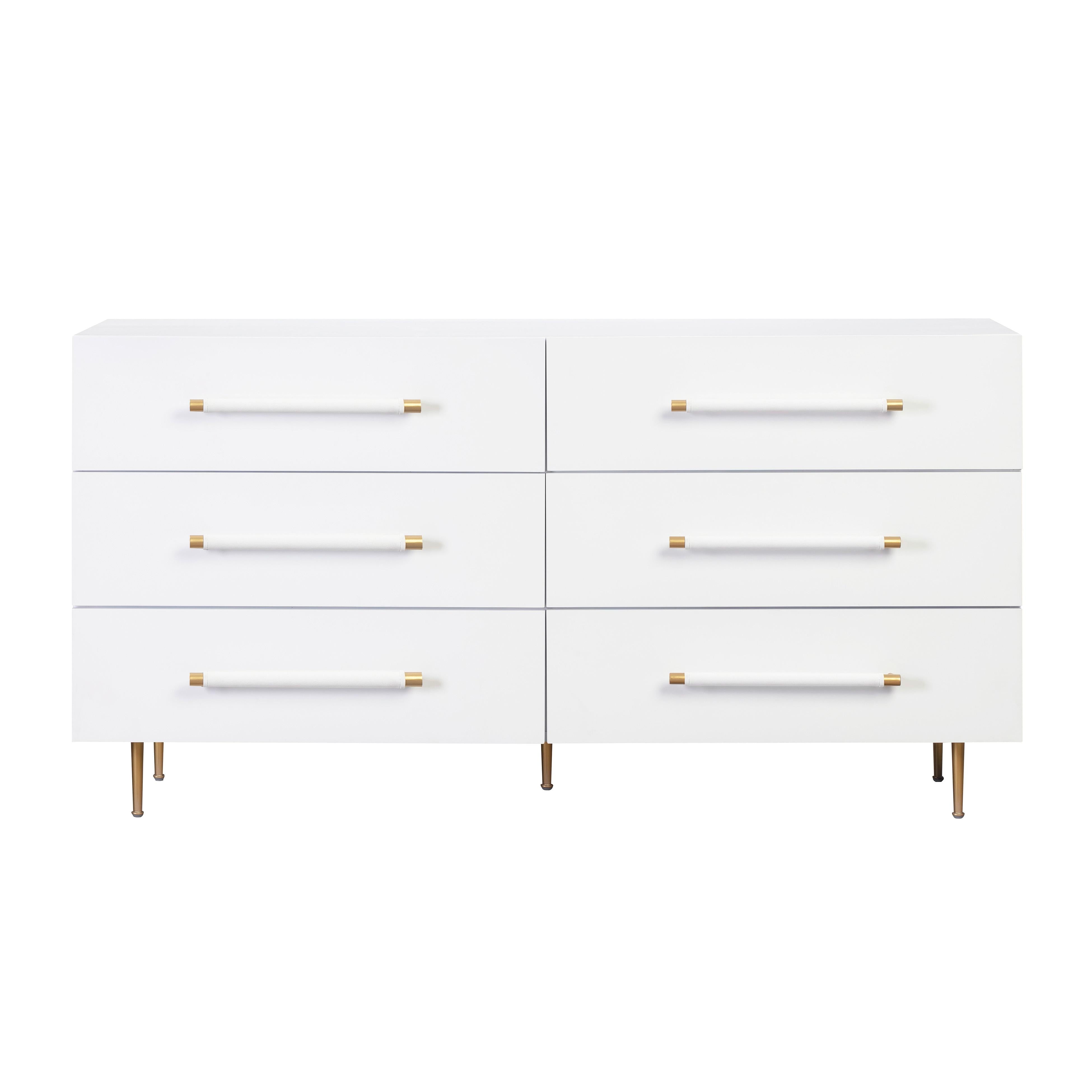 Trident White 6 Drawer Dresser - UK