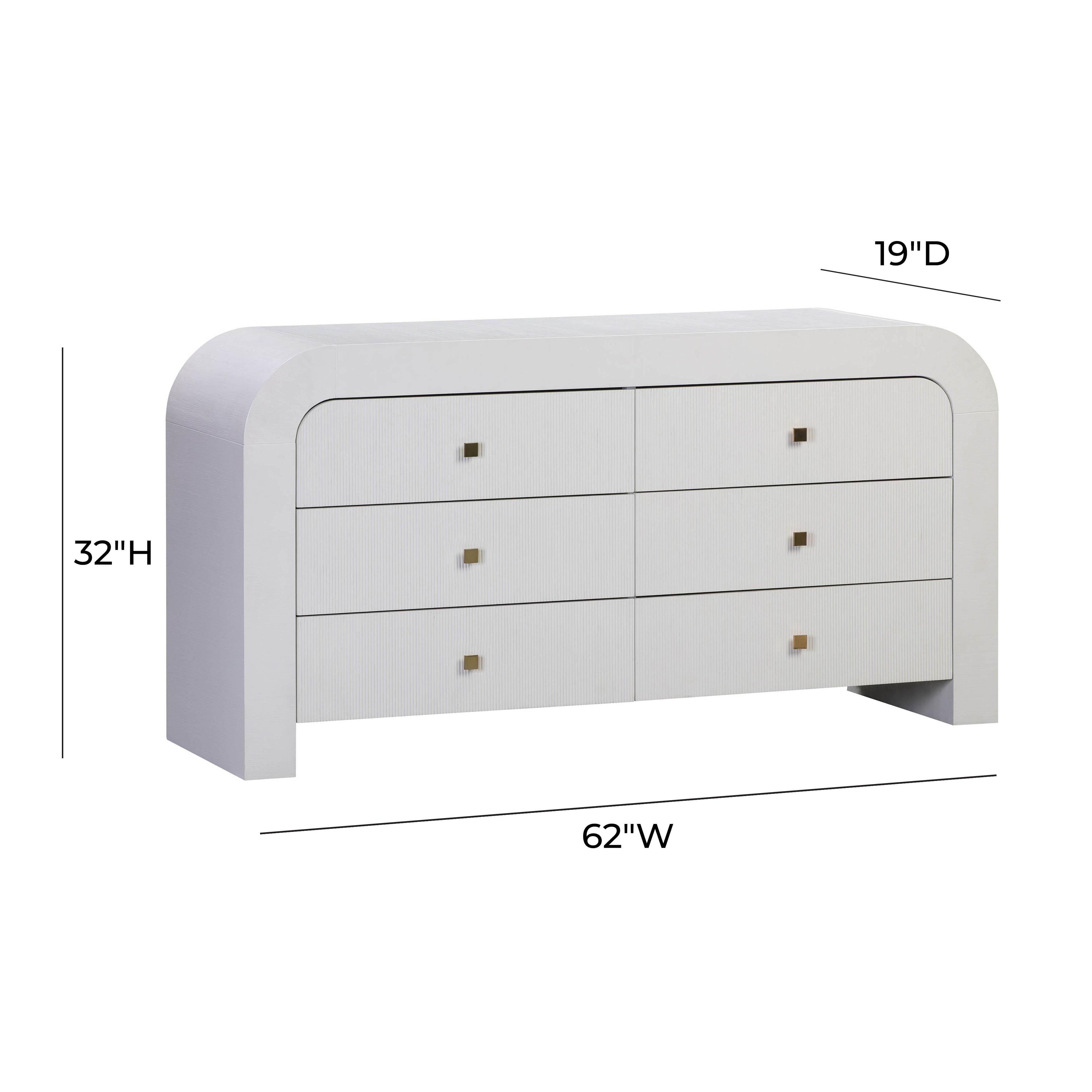 Hump 6 Drawer White Dresser - UK
