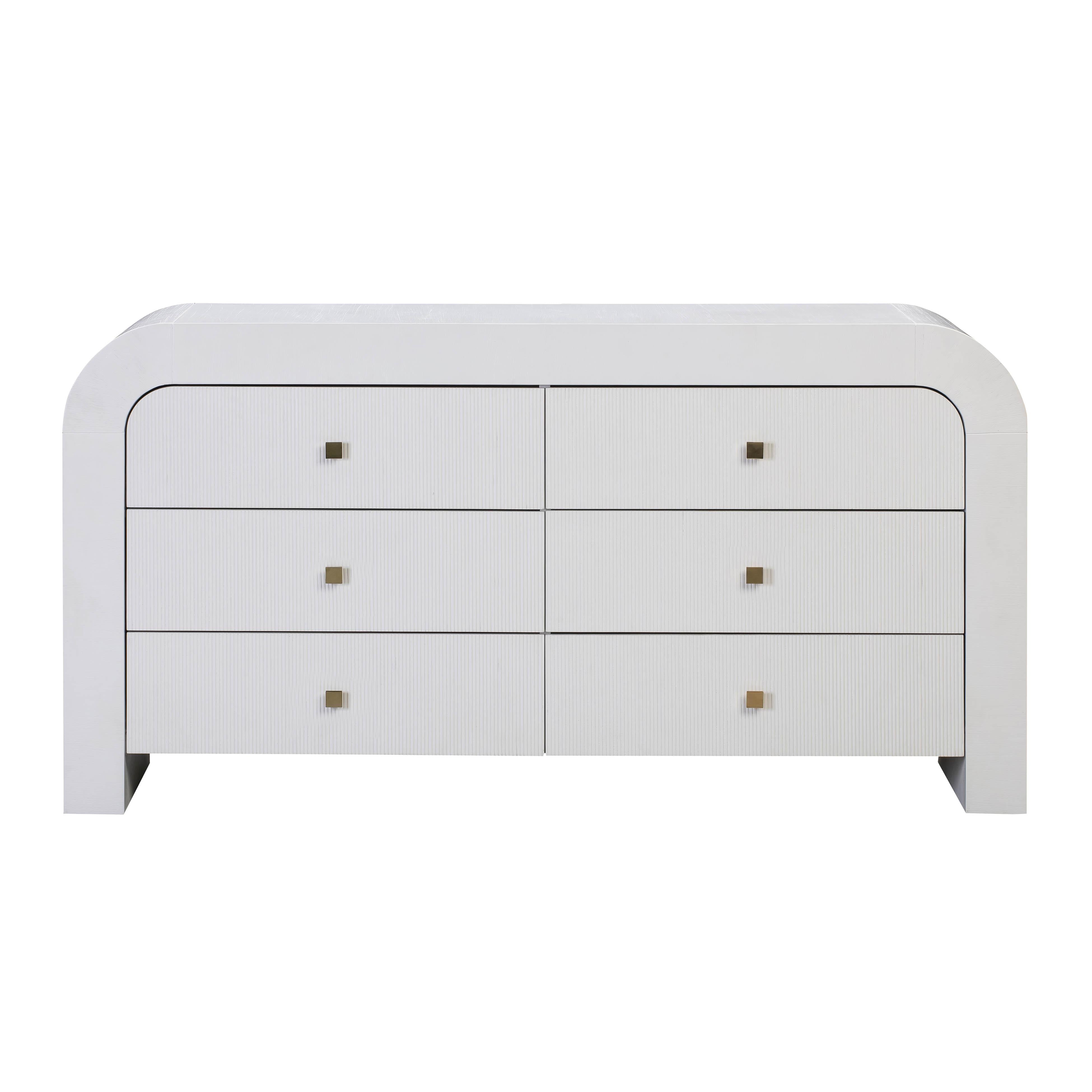 Hump 6 Drawer White Dresser