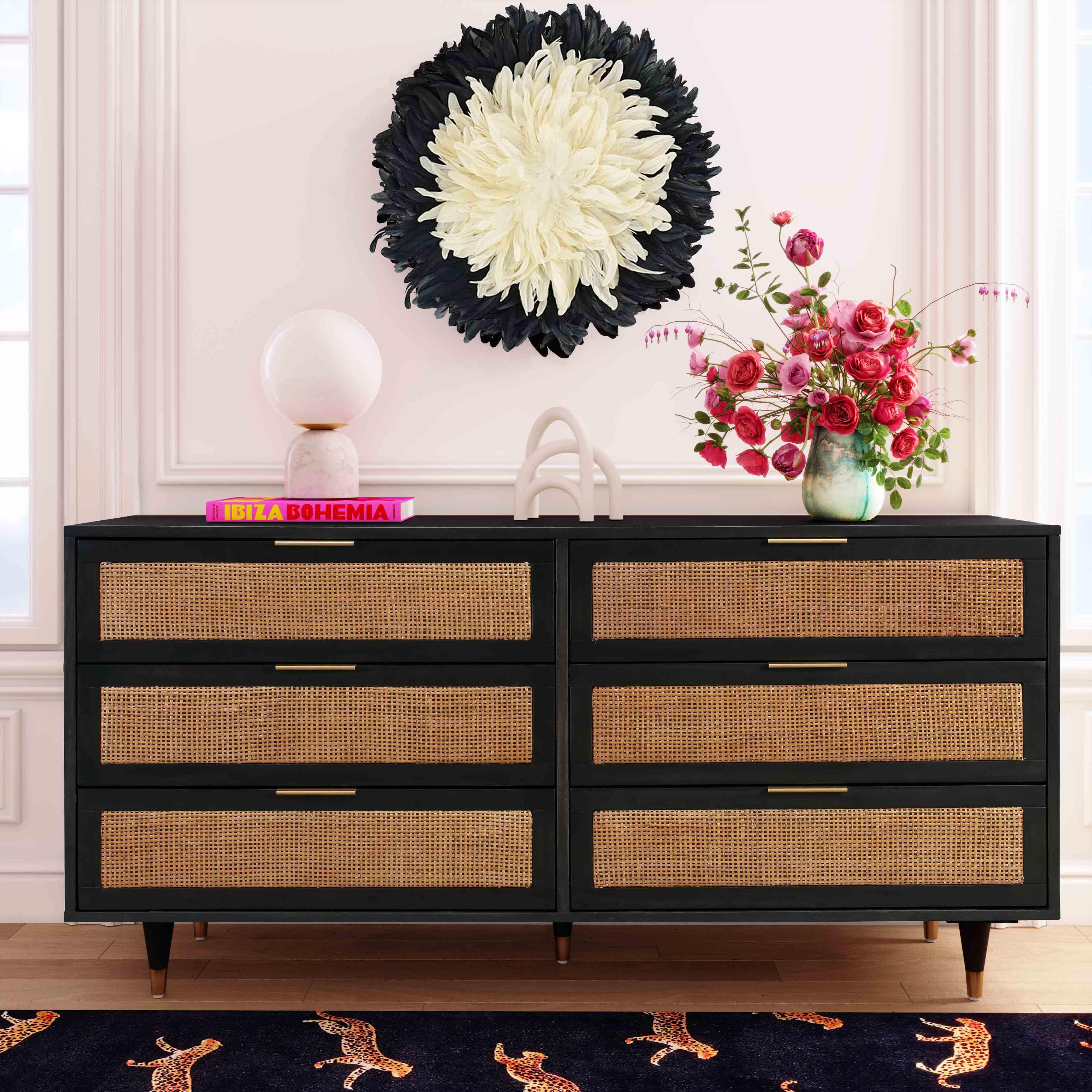 Sierra Noir 6 Drawer Dresser - UK