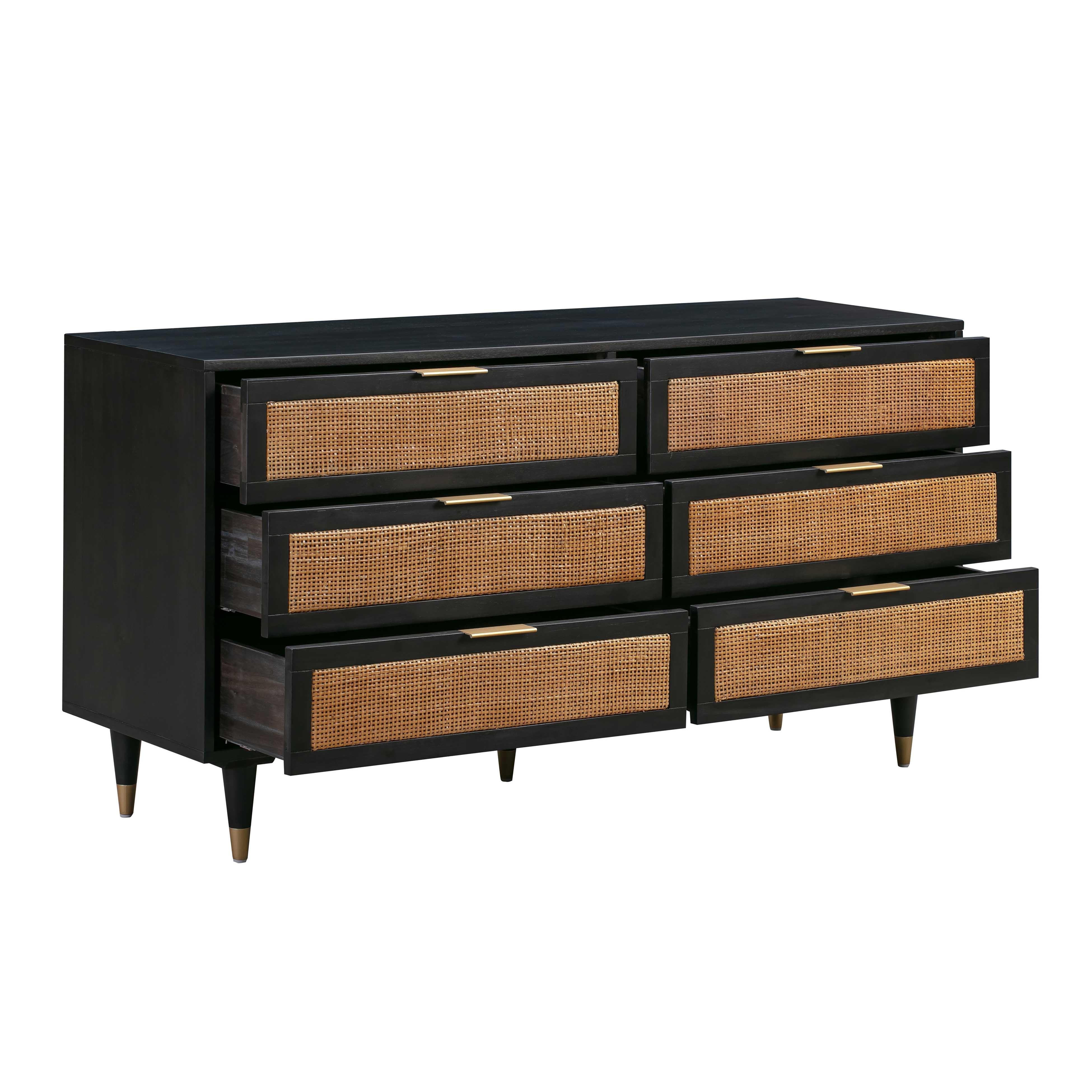 Sierra Noir 6 Drawer Dresser - UK