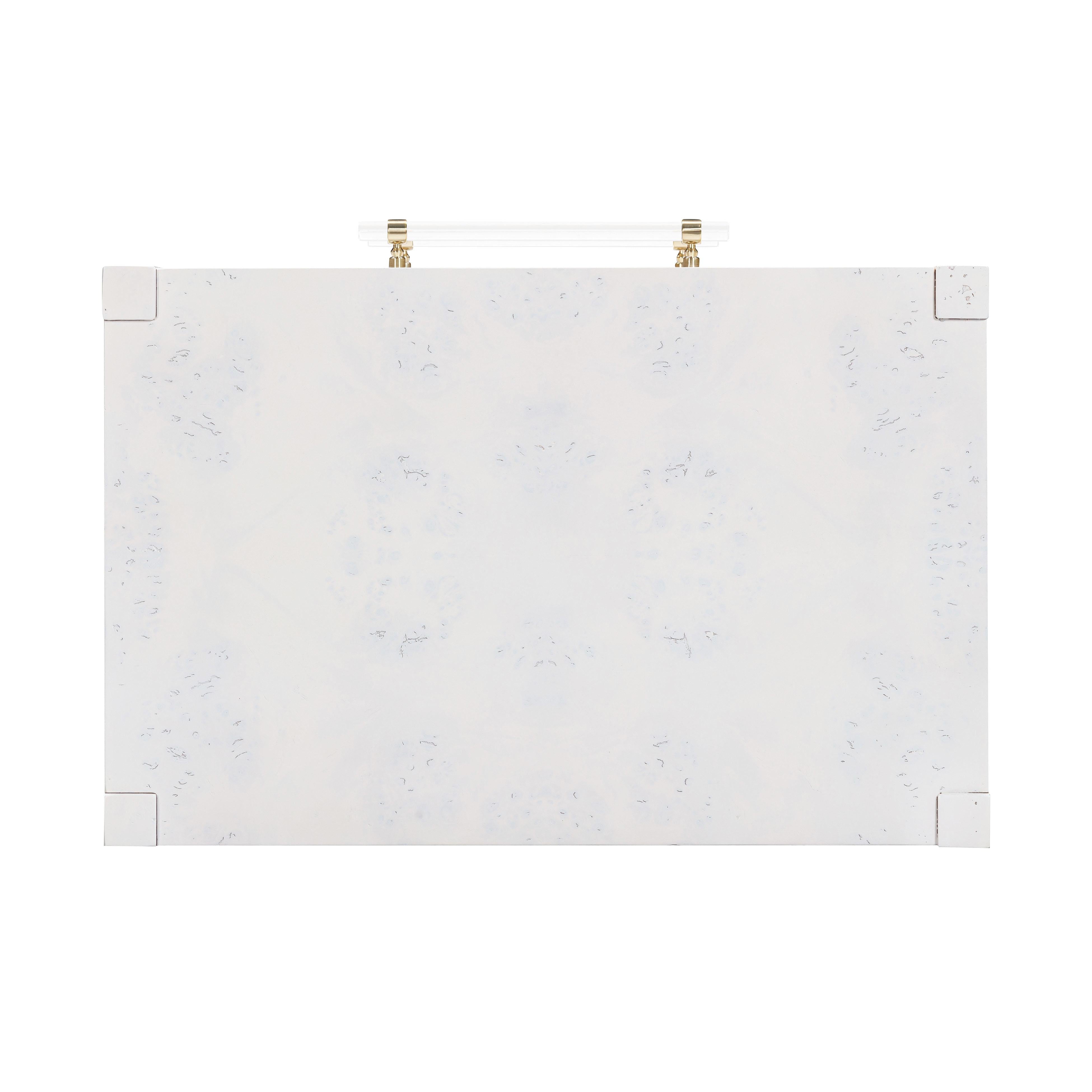 Brandyss White Burl Nightstand