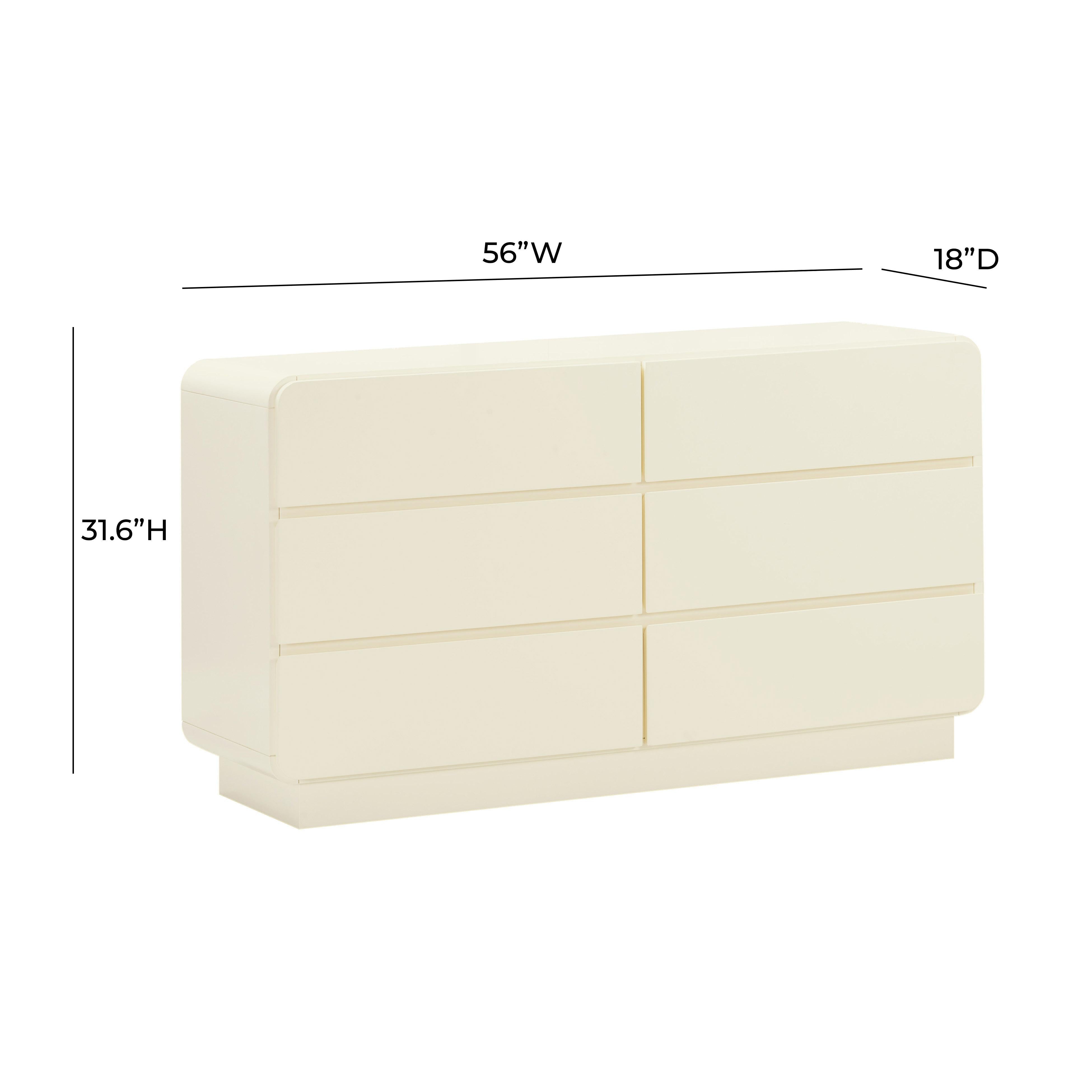 Sagura Cream 6-Drawer Dresser - UK