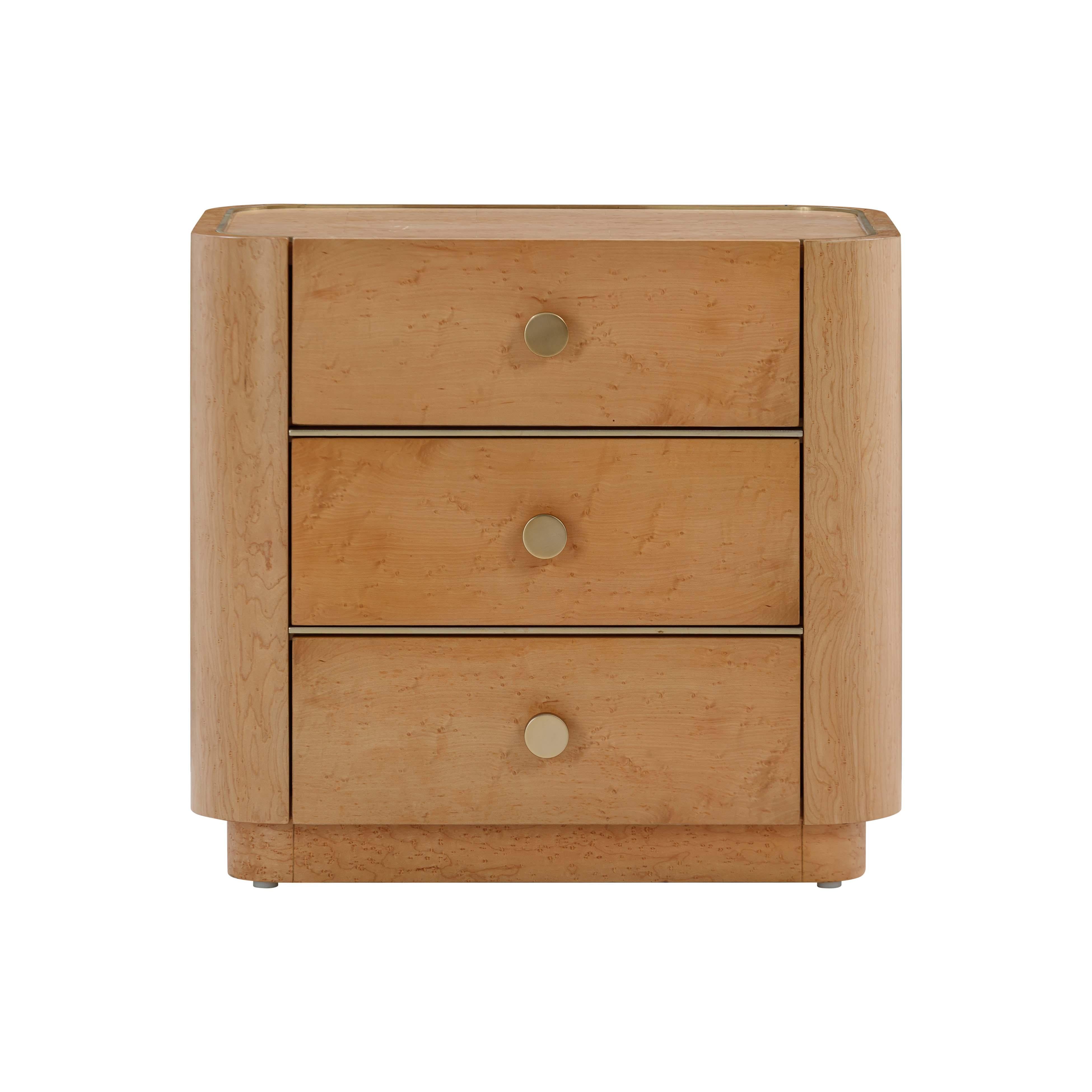 Abigail Natural Birdseye Maple Nightstand - UK