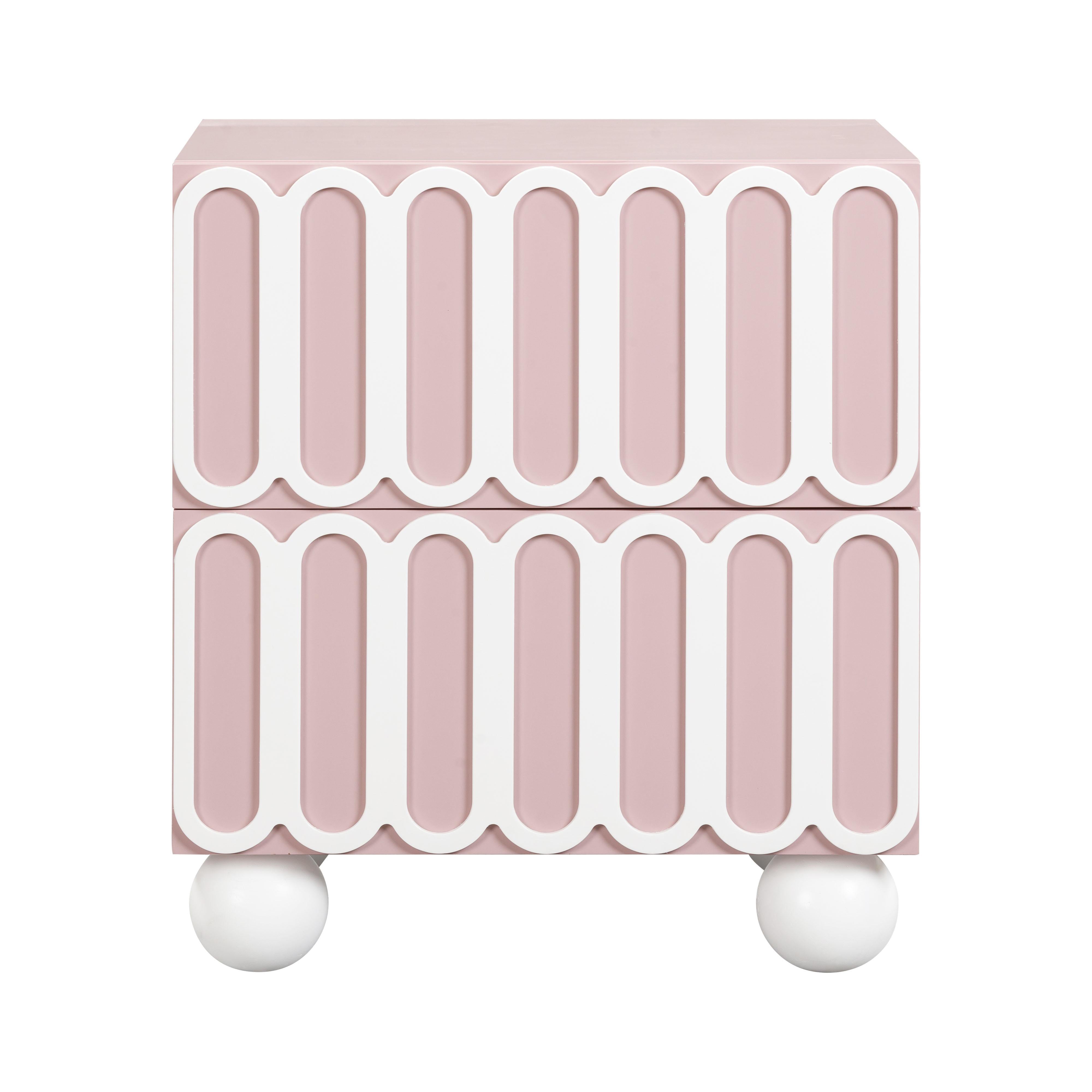 Tori Motif Mauve Nightstand - UK