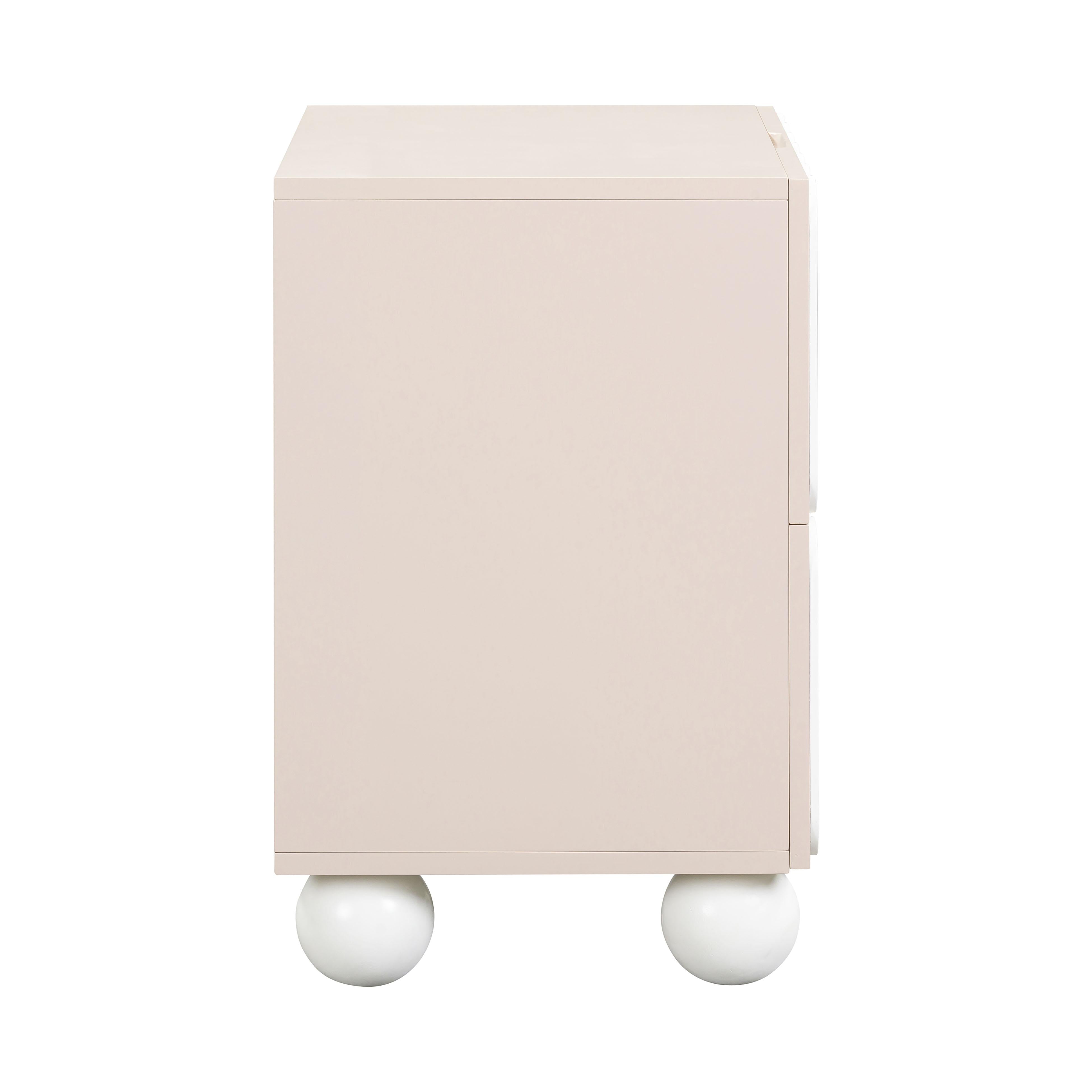 Tori Motif Taupe Nightstand - UK