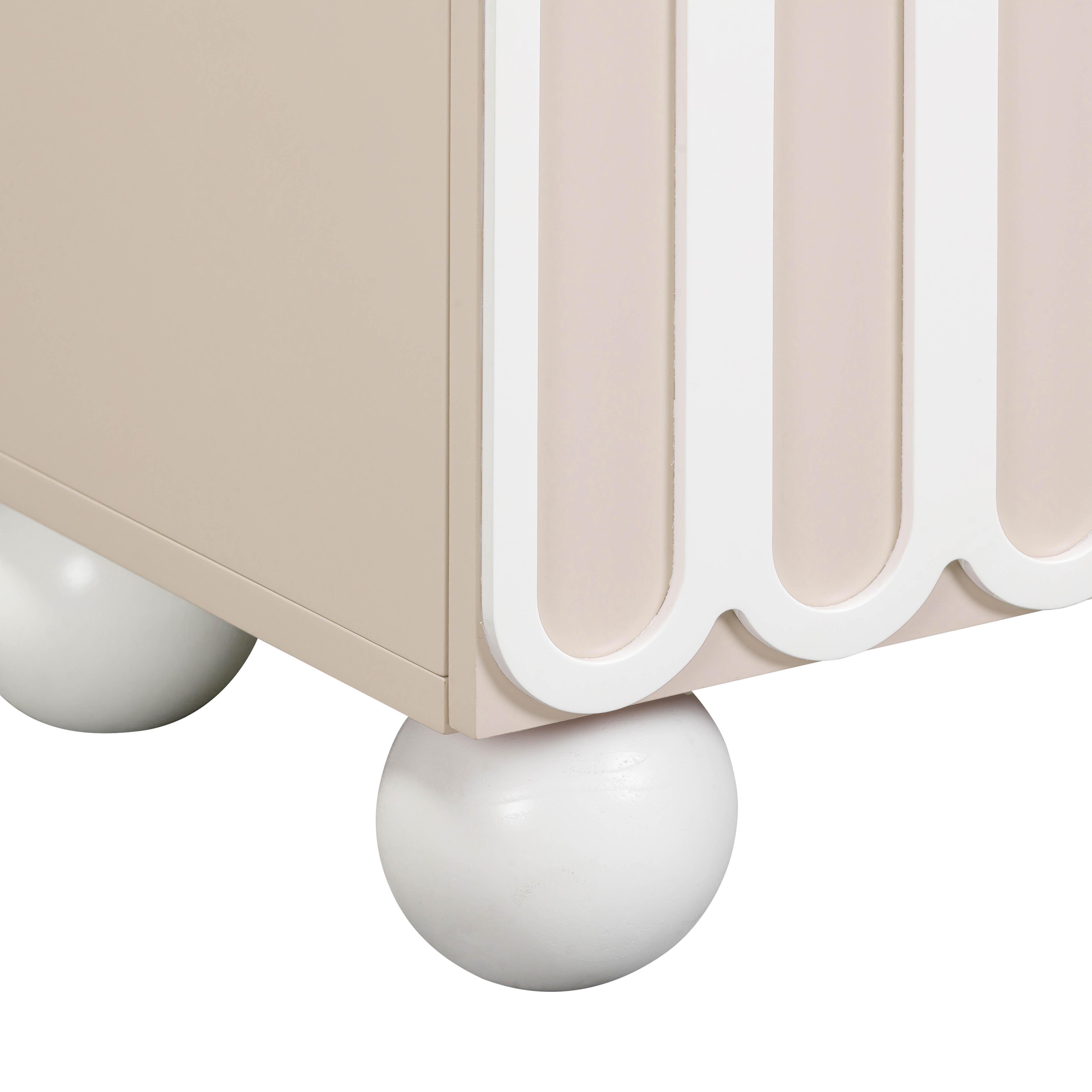 Tori Motif Taupe Nightstand - UK