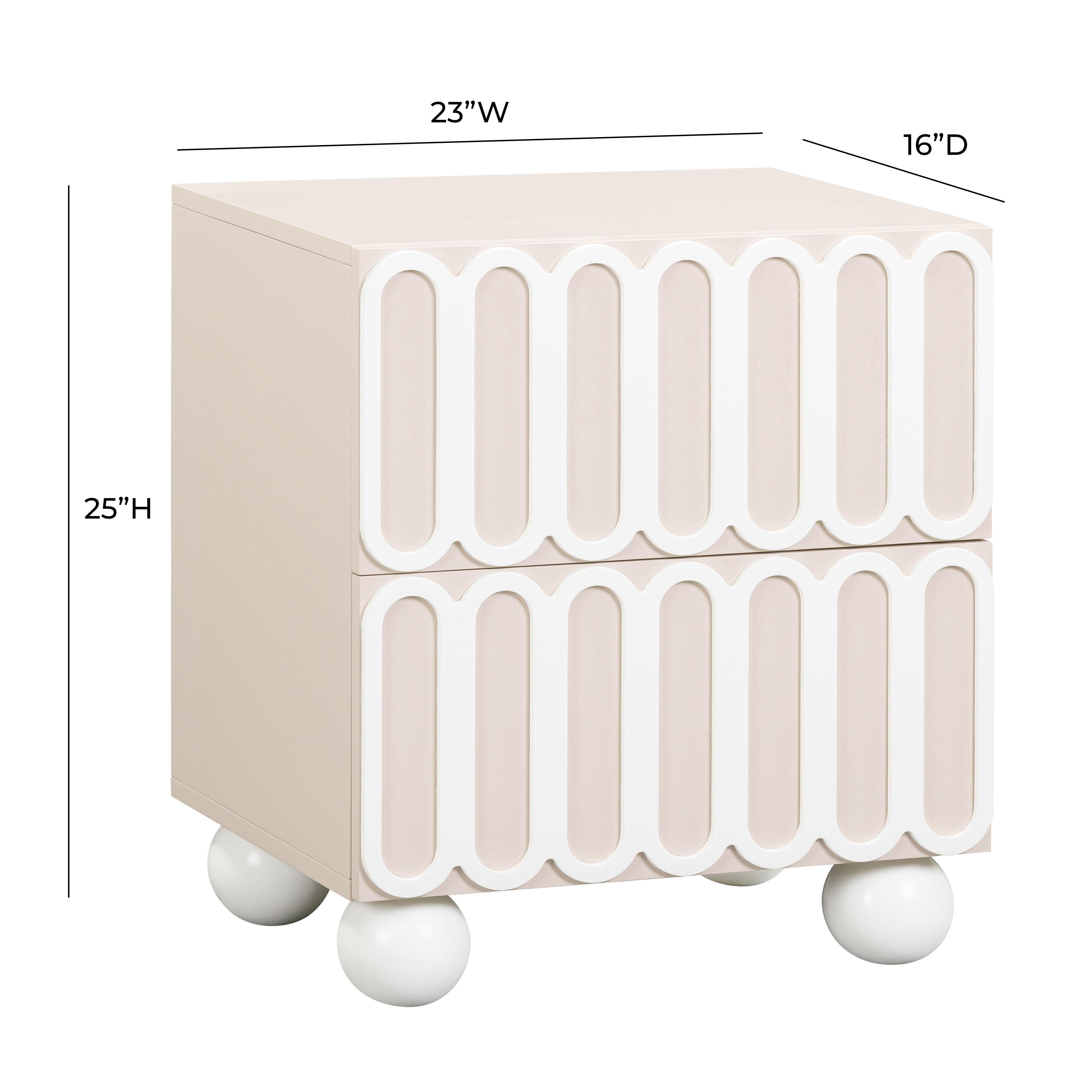 Tori Motif Taupe Nightstand - UK